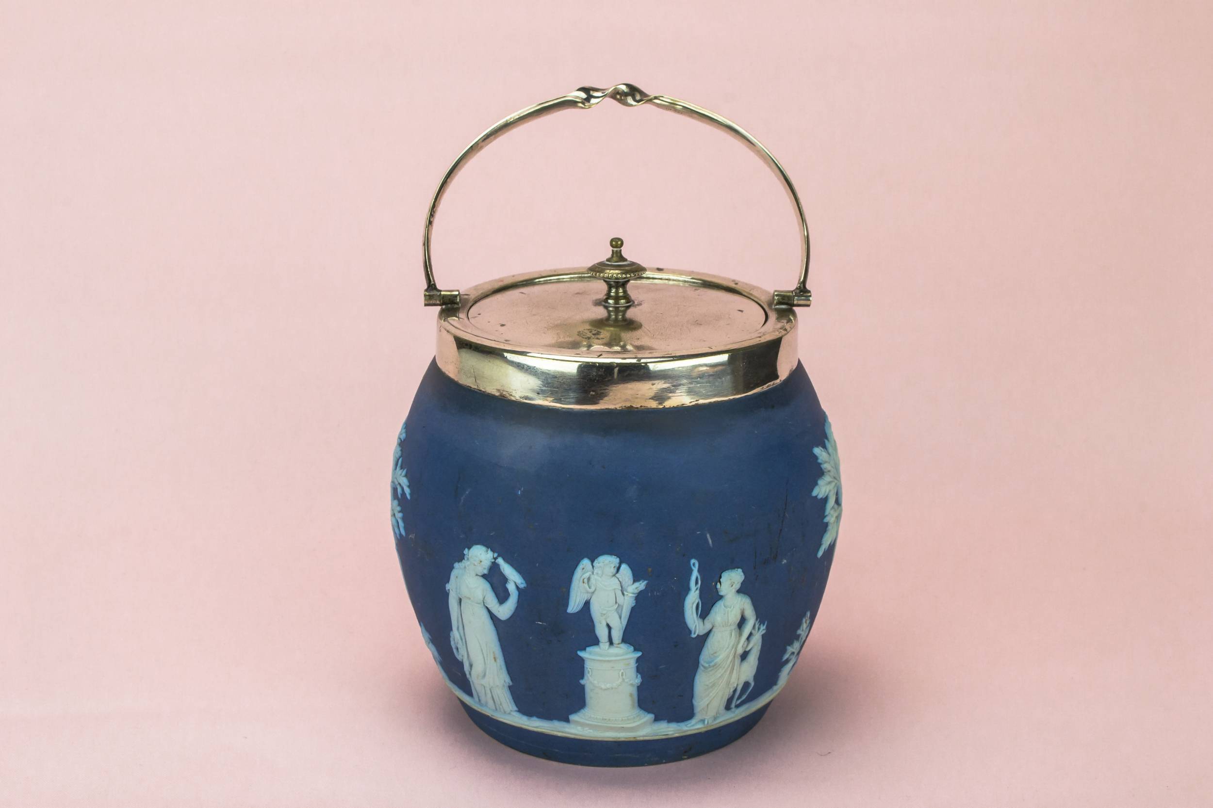 Neo-classical Antique Figures — Wedgwood blue ice bucket 1