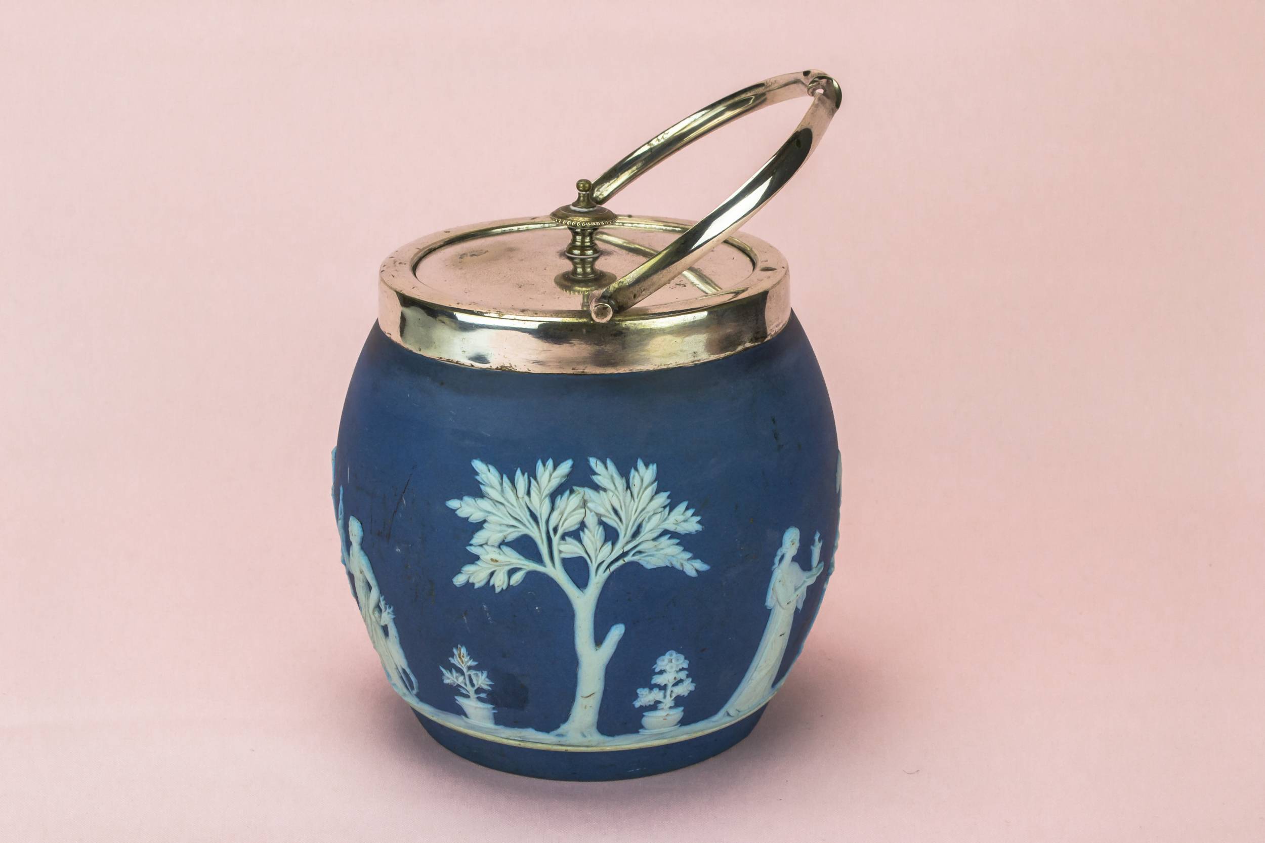 Neo-classical Antique Figures — Wedgwood blue ice bucket 2