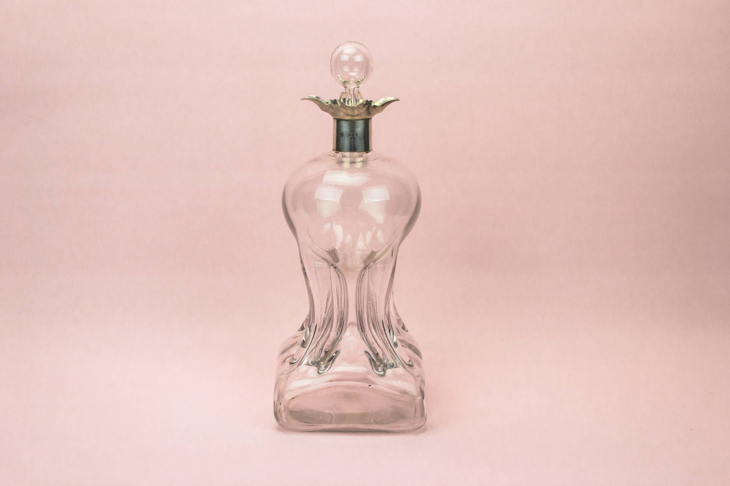 Antique Silver Port — Large silver glass decanter 4