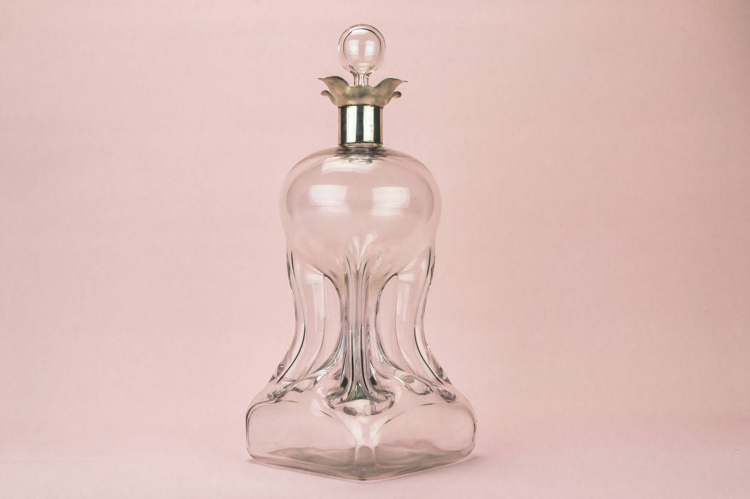 Antique Silver Port — Large silver glass decanter 7