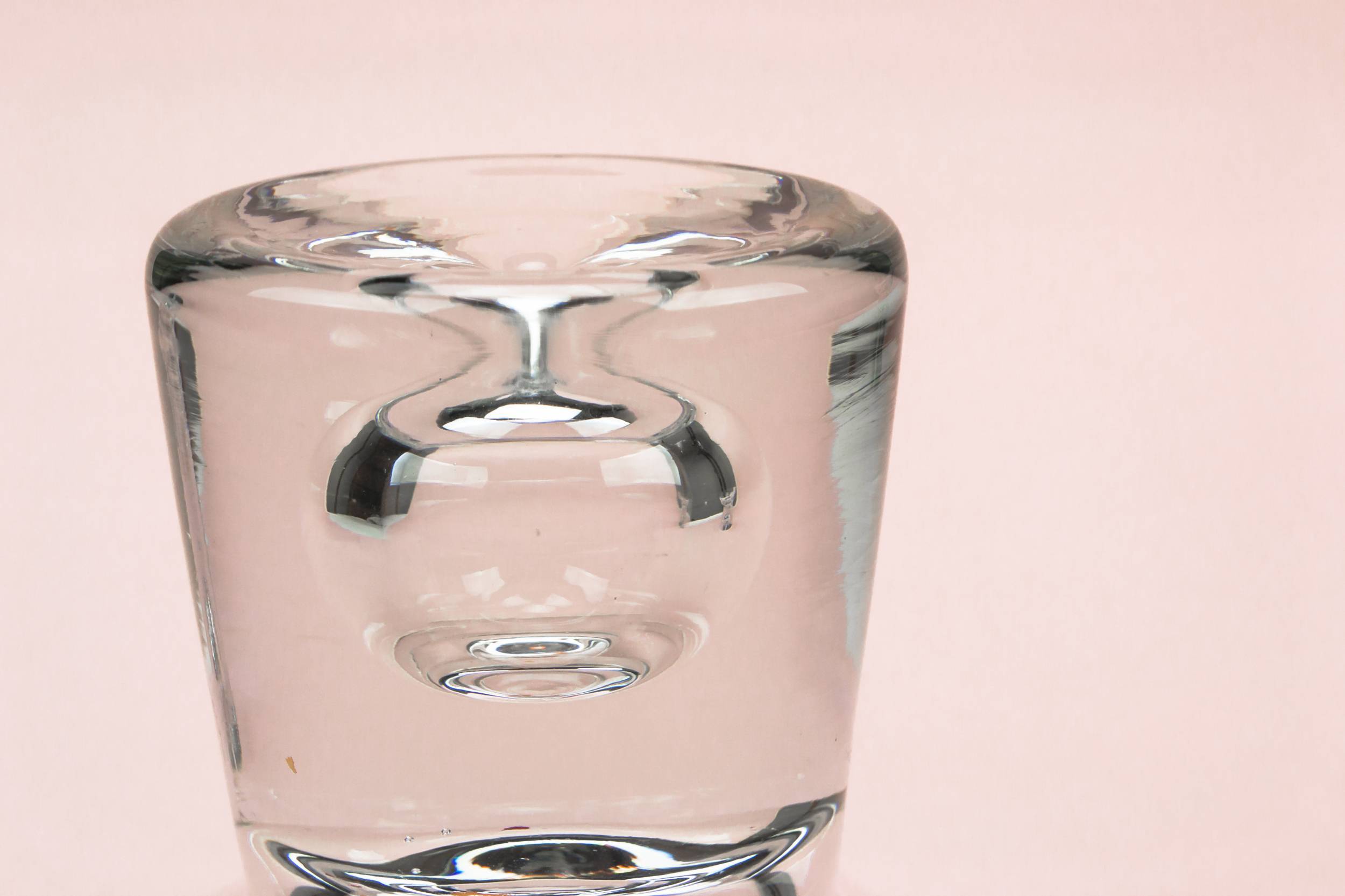 Vintage Retro Minimalist — 2 heavy glass candlesticks 2