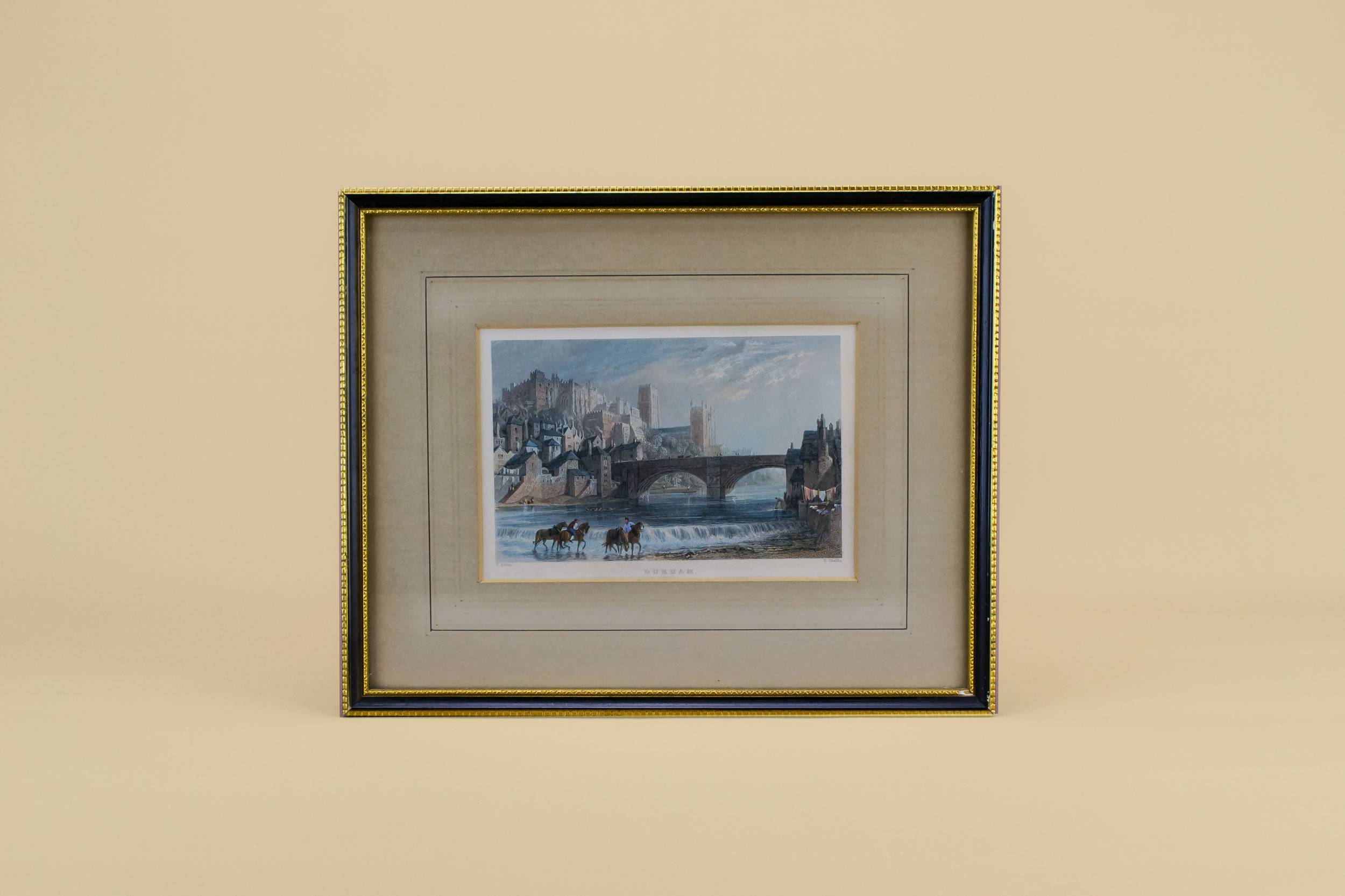 Hand Coloured Etching — Coloured etching of Durham