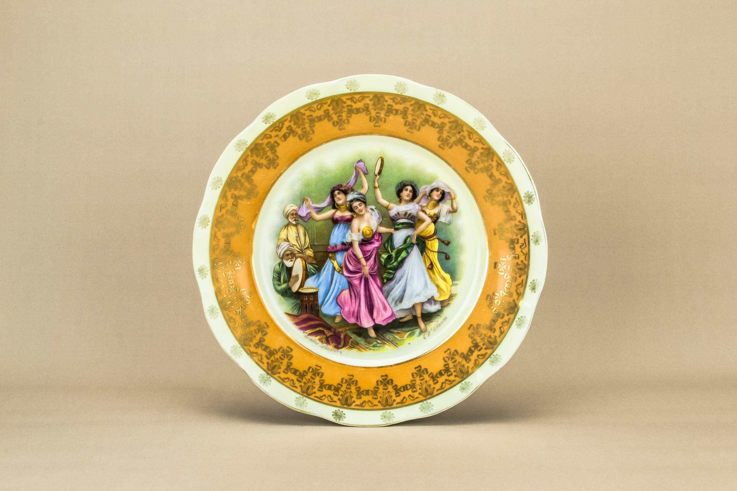 Orientalist Cake Serving — Orange cake serving plate