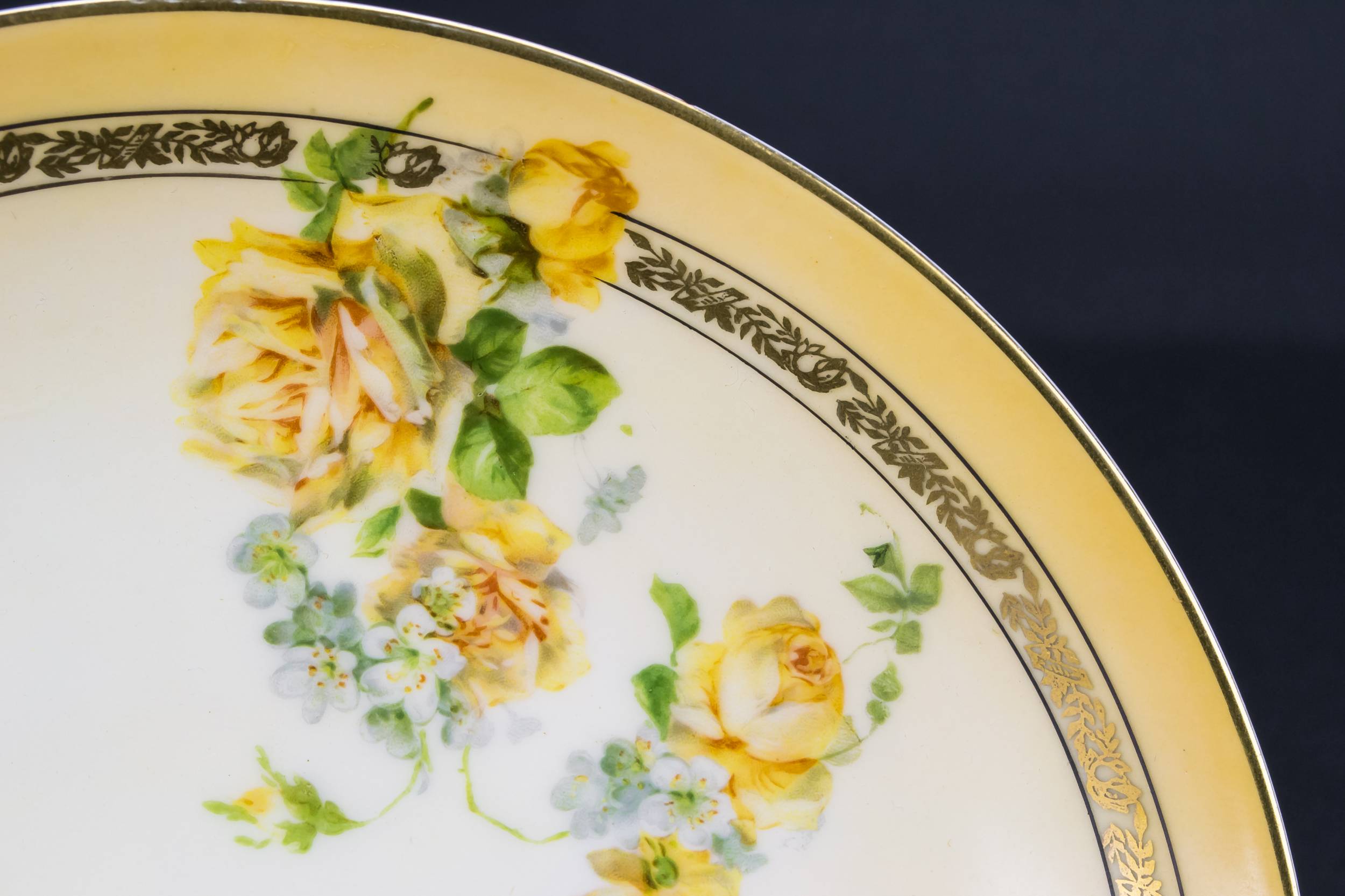 Art Nouveau Antique — Orange cake stem bowl 3