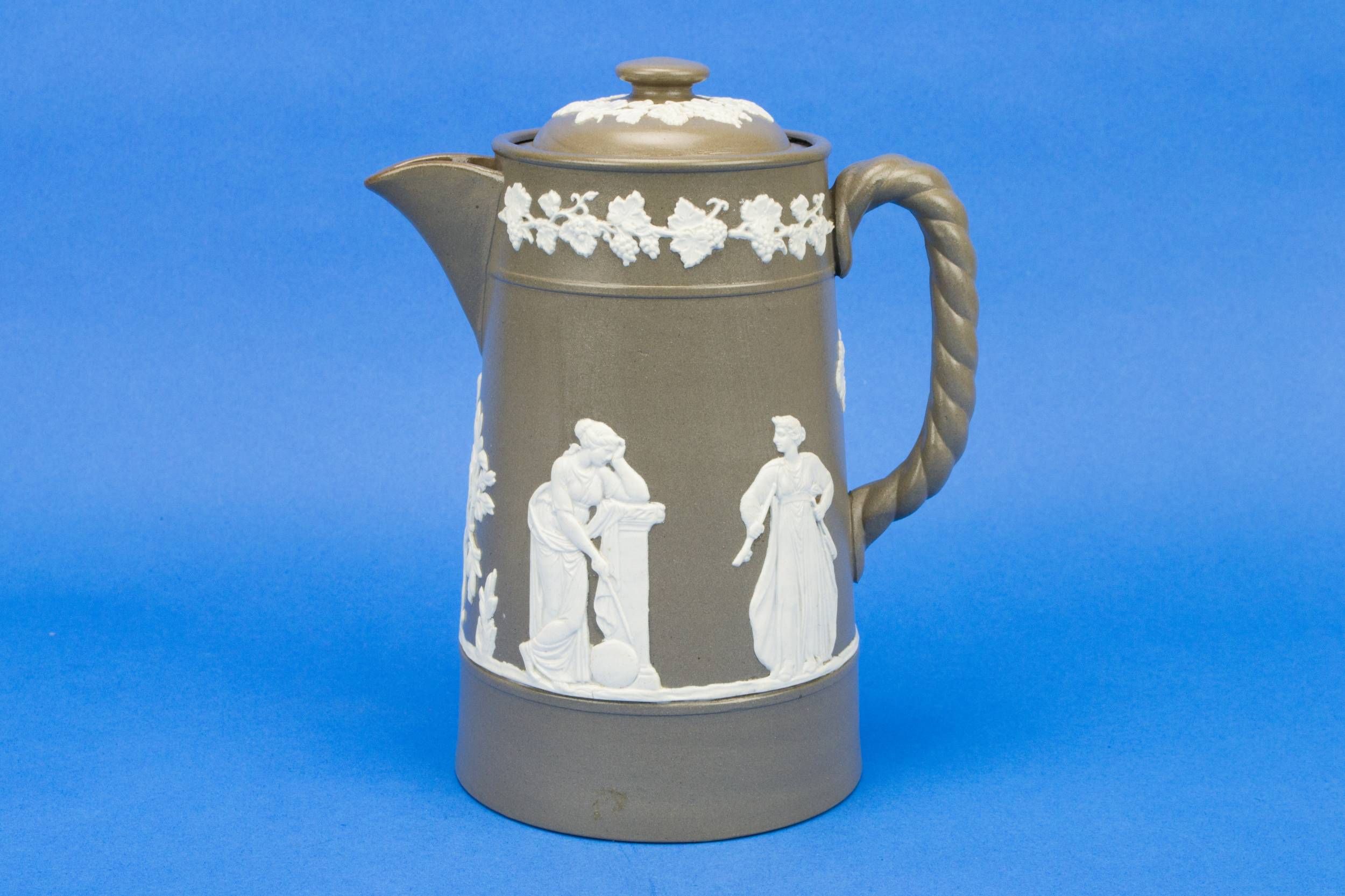 Antique Stoneware Figures — Spectacular coffee pot 1