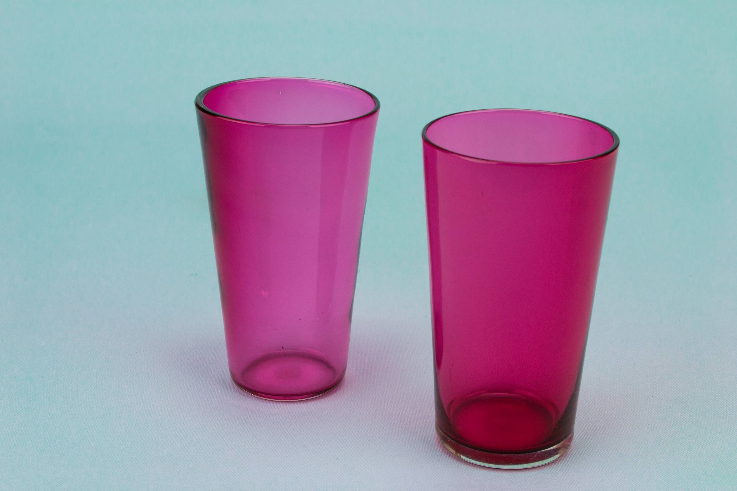 Cranberry Red Whisky — 6 cranberry glass tumblers 3