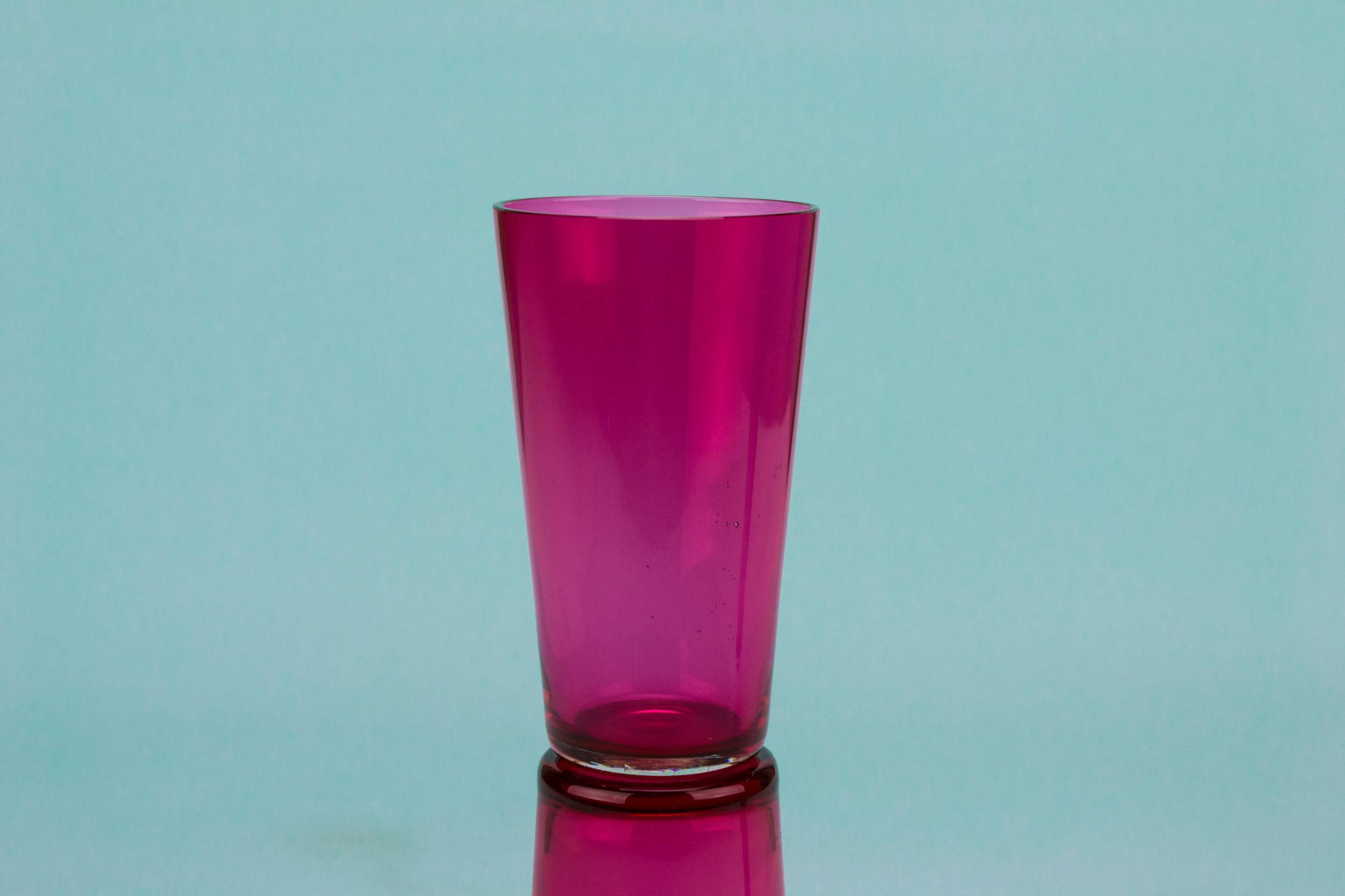 Cranberry Red Whisky — 6 cranberry glass tumblers 1