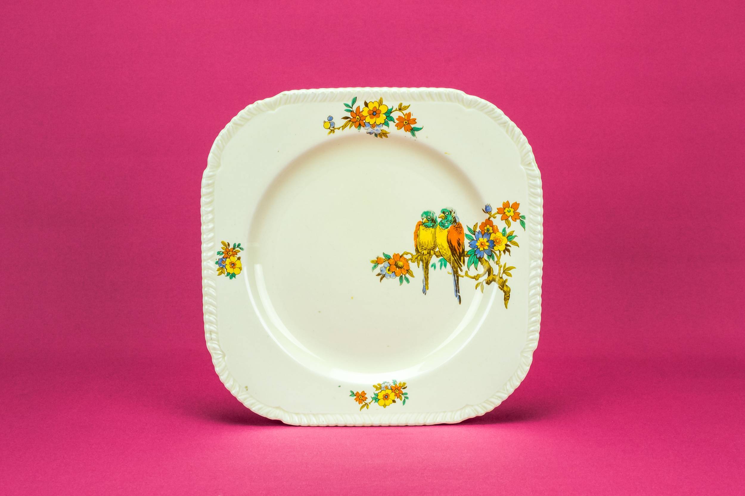 Art Deco Vintage — Parrot cake serving plate