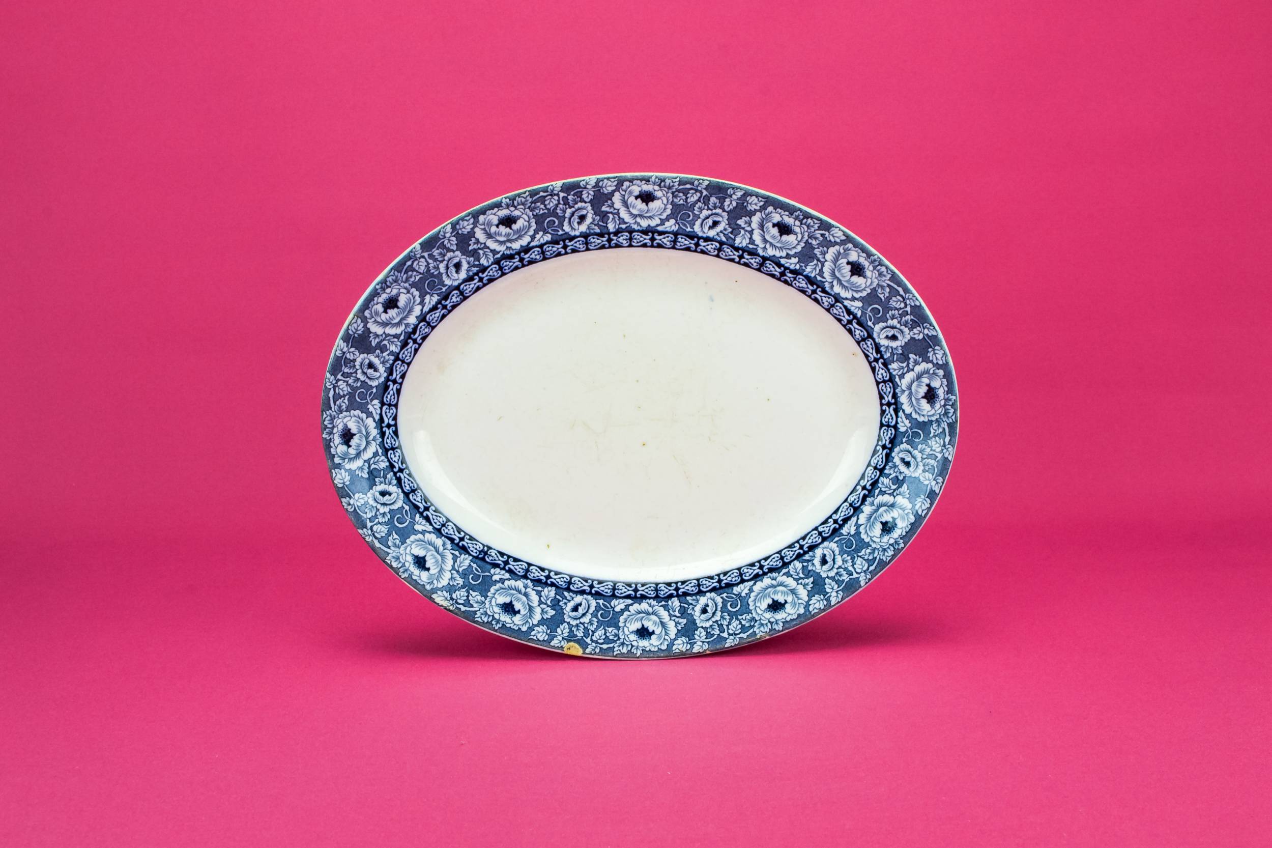 Blue Art Nouveau — Blue and white small platter