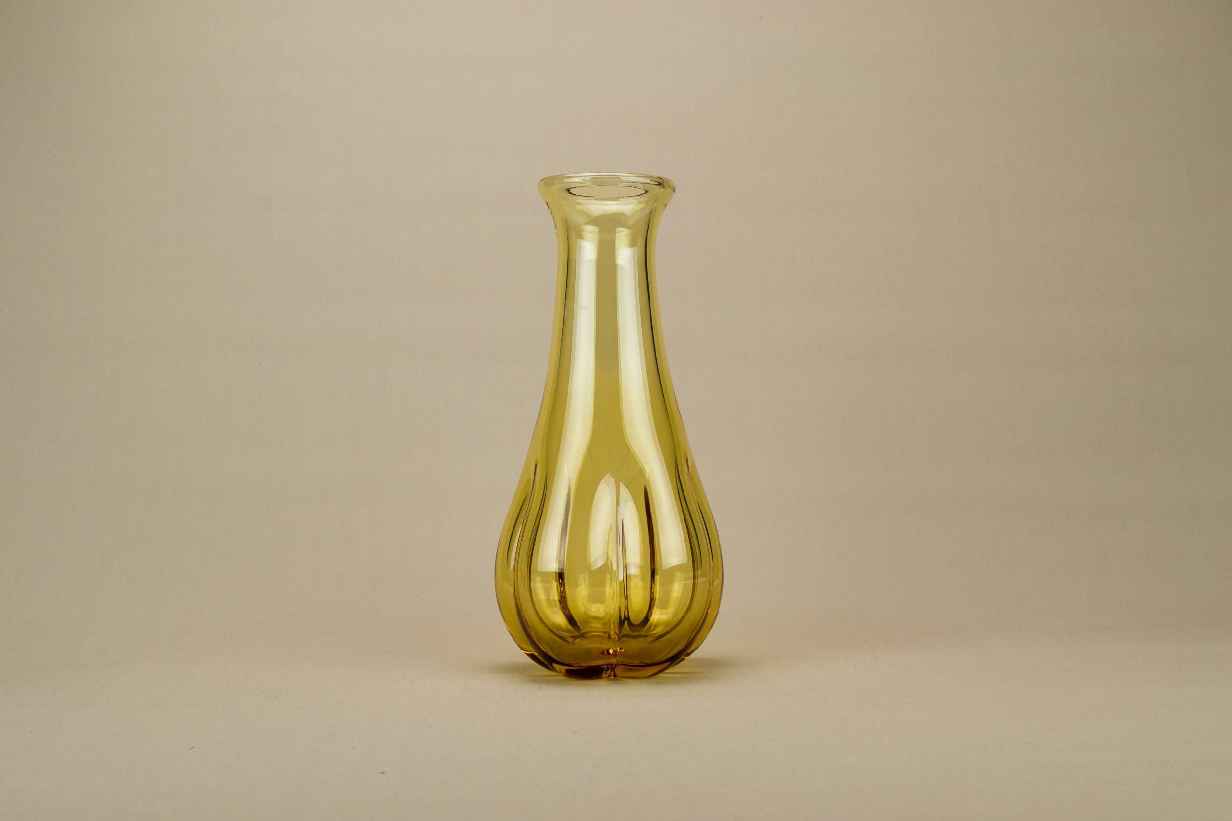 Vintage Classical Lobed — Whitefriars amber glass vase 1