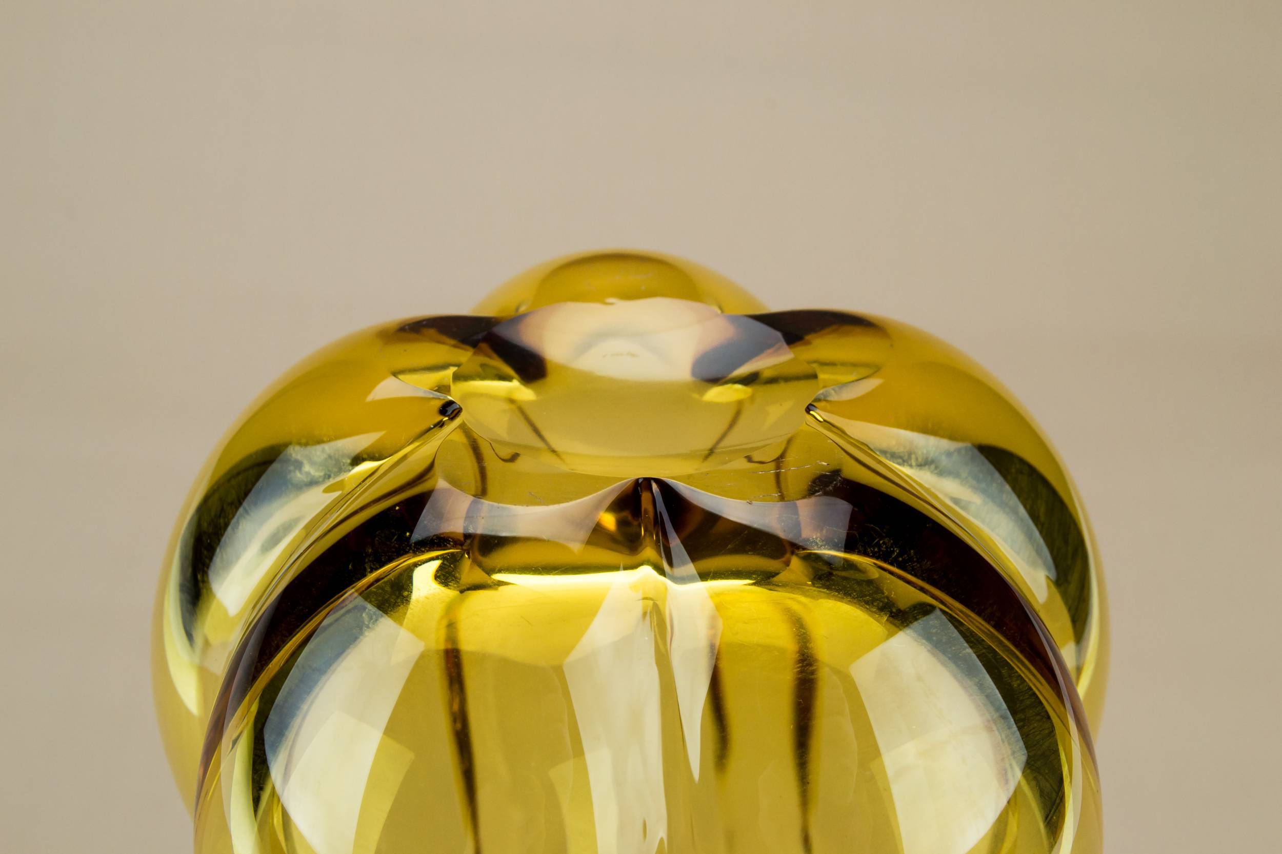 Vintage Classical Lobed — Whitefriars amber glass vase 3