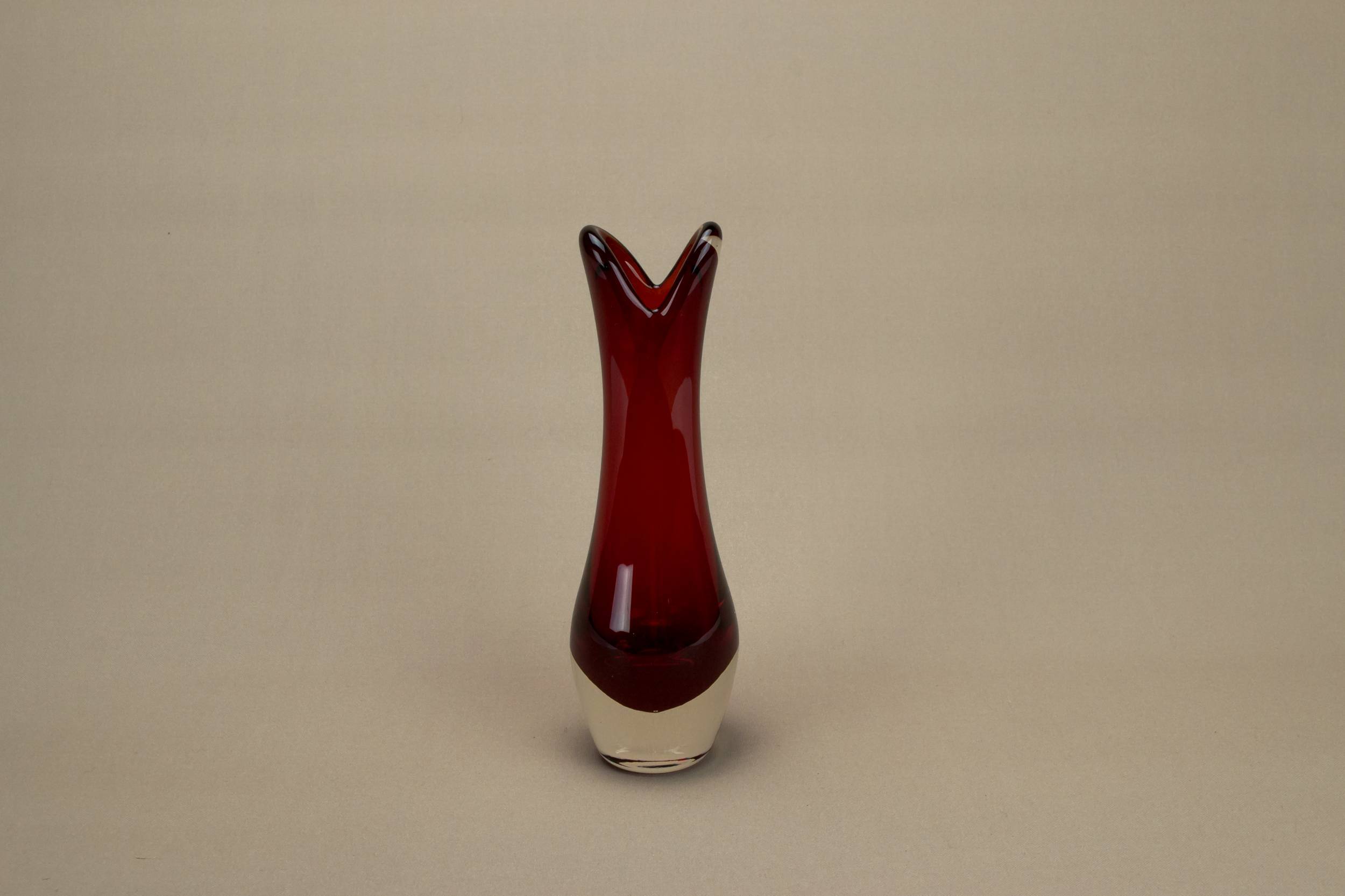 Classical Vintage Minimalist — Whitefriars red beak vase