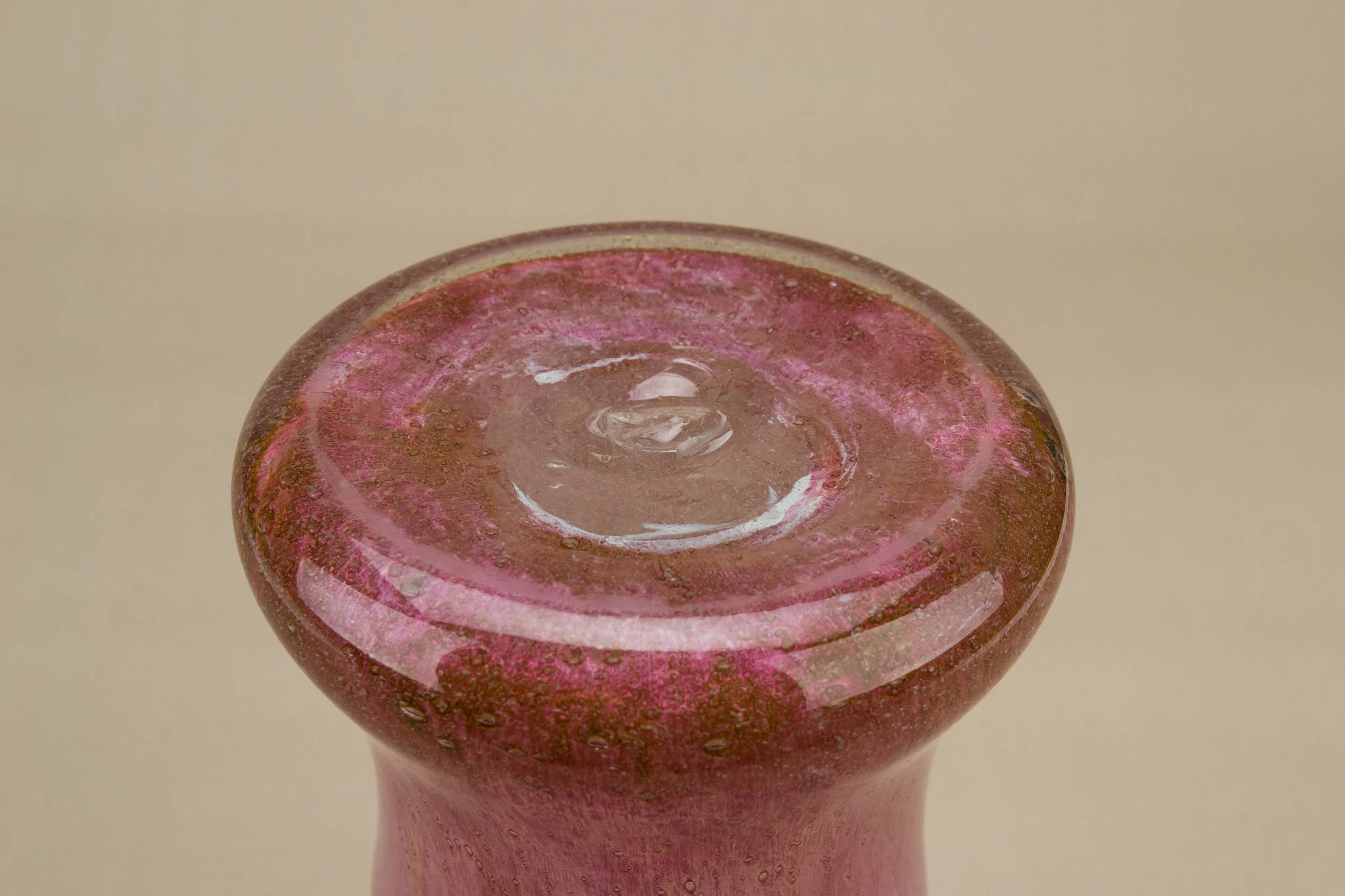 Vintage Glass Mottled — Art Deco pink glass vase 2