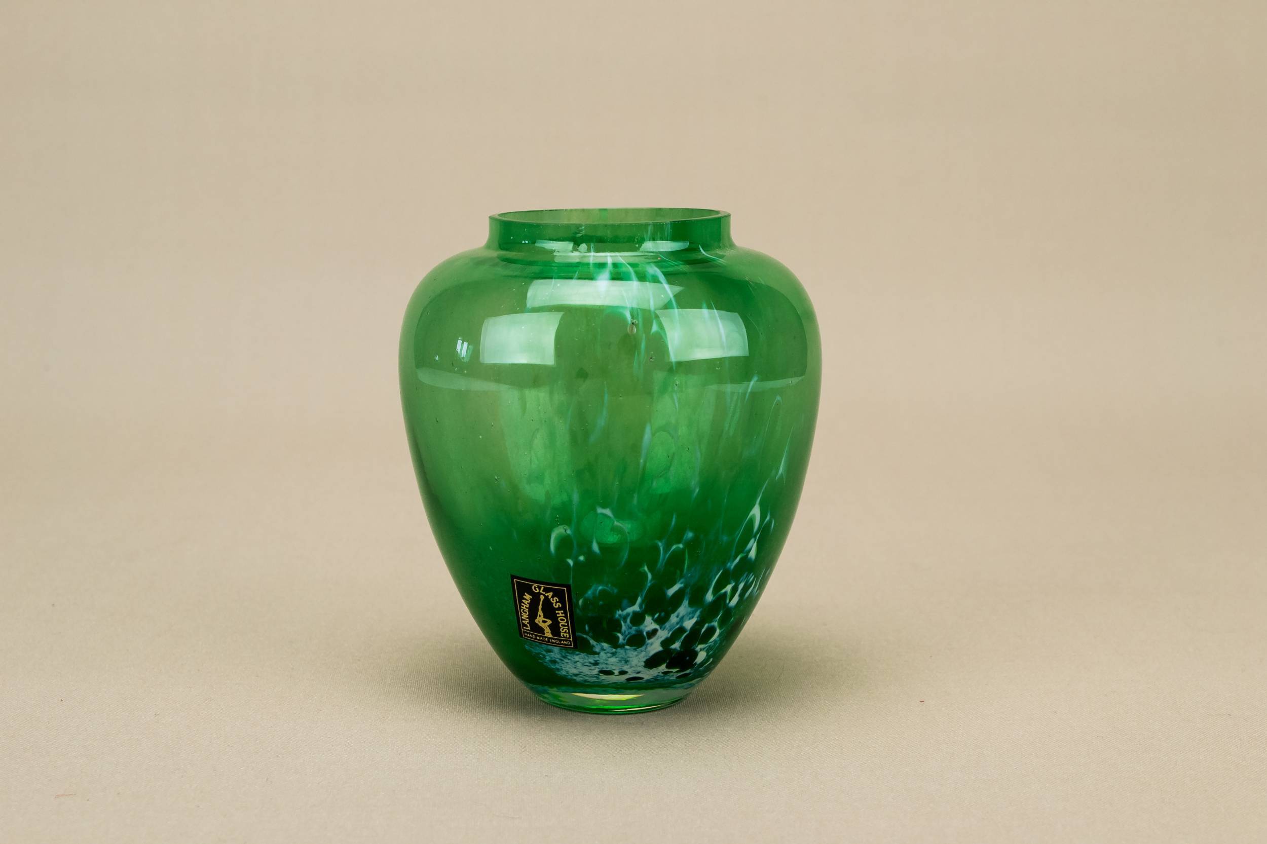 Glass Green Ovoid — Small green glass vase