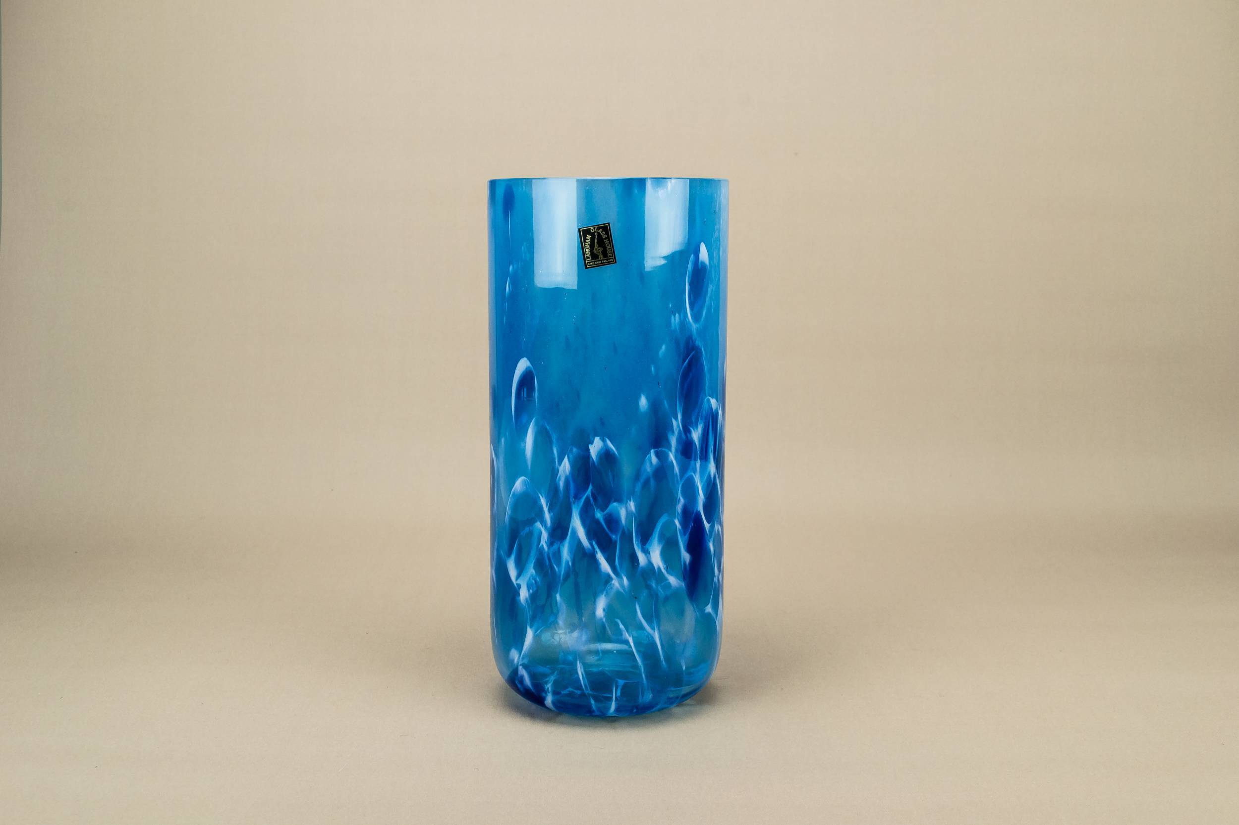 Post Modern Vintage — Mottled blue glass vase 1