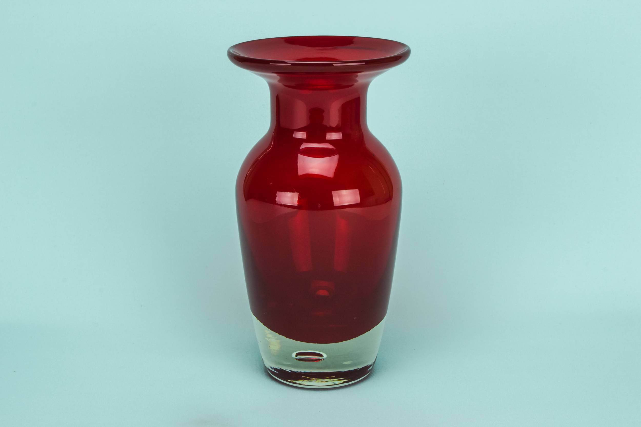 Glass Vintage VASE — Ruby red glass vase