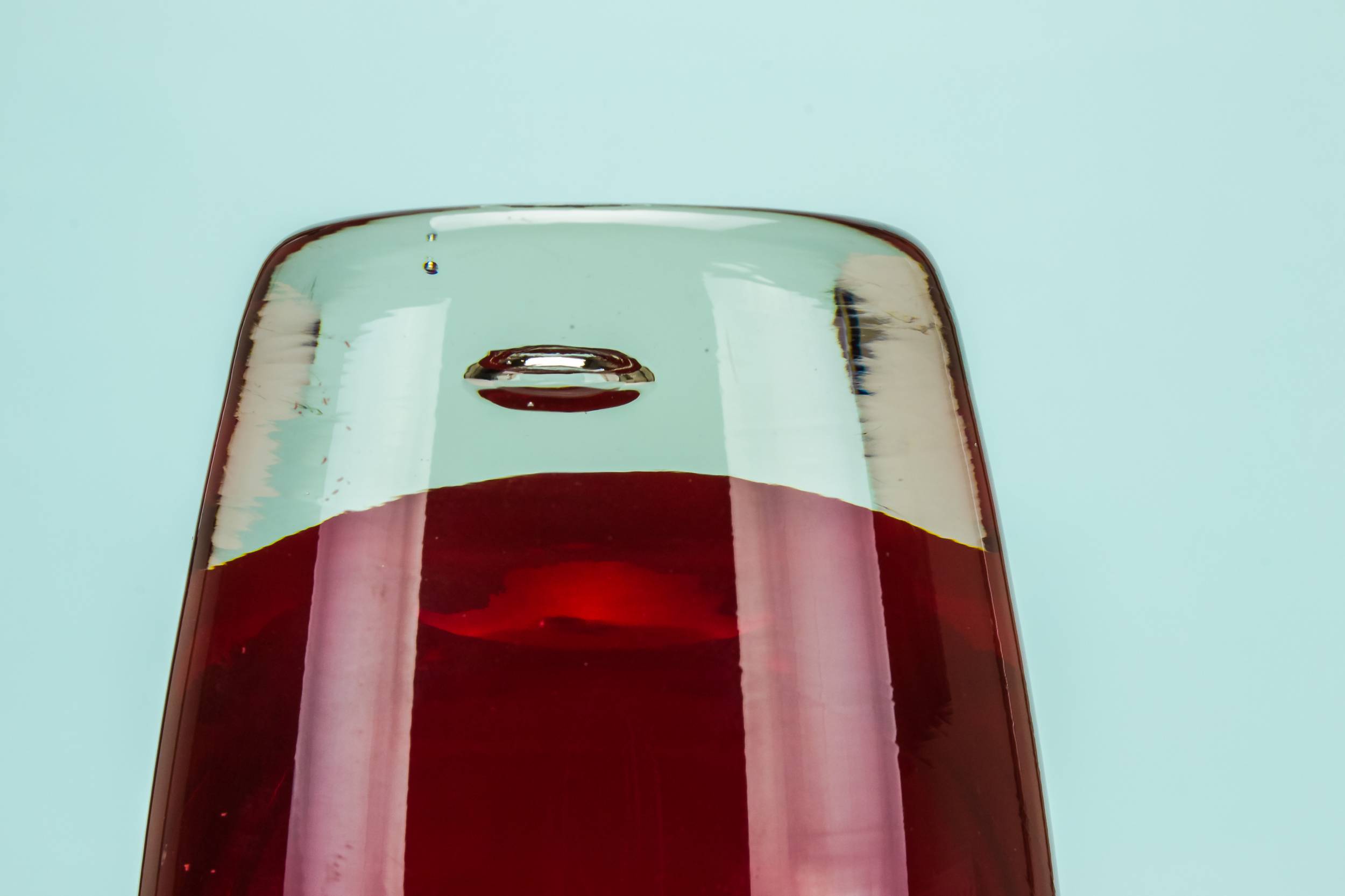 Glass Vintage VASE — Ruby red glass vase 2