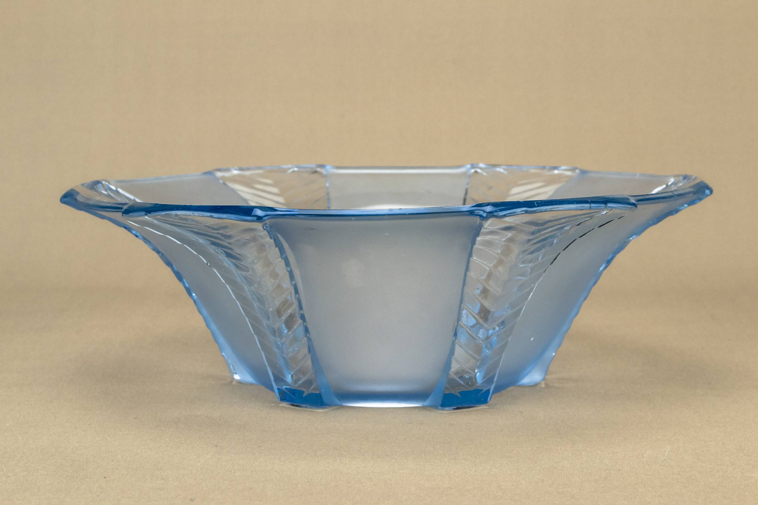 Vintage Glass 5.7'' — Art Deco blue glass bowl 1