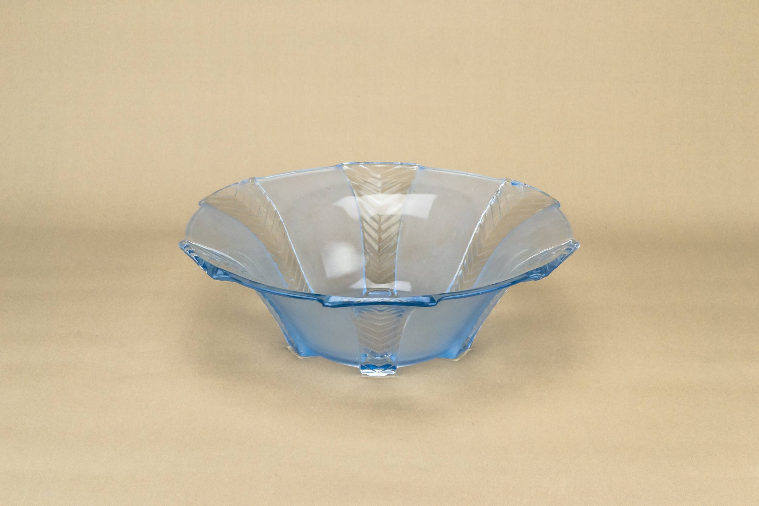 Vintage Glass 5.7'' — Art Deco blue glass bowl