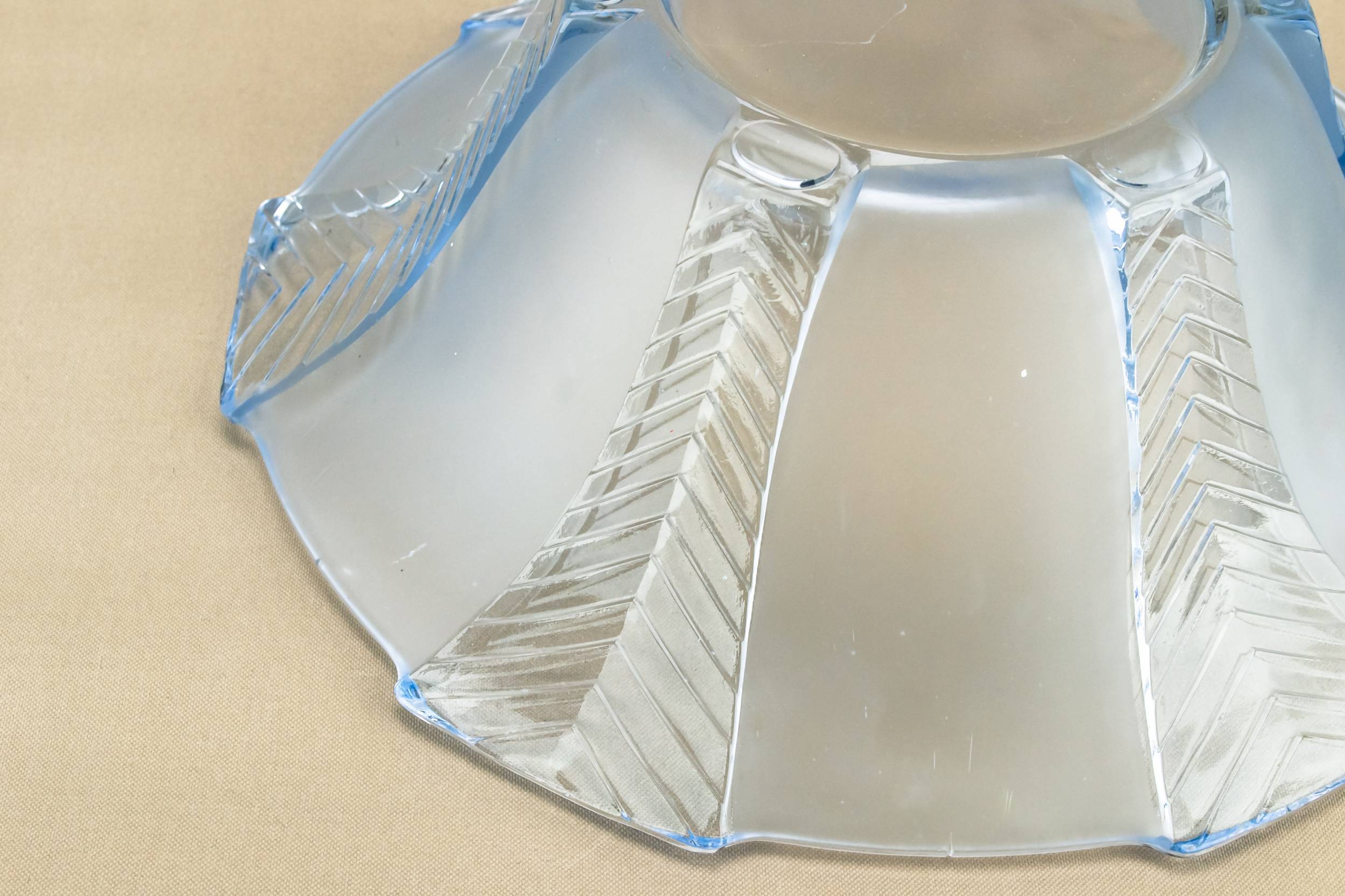 Vintage Glass 5.7'' — Art Deco blue glass bowl 2