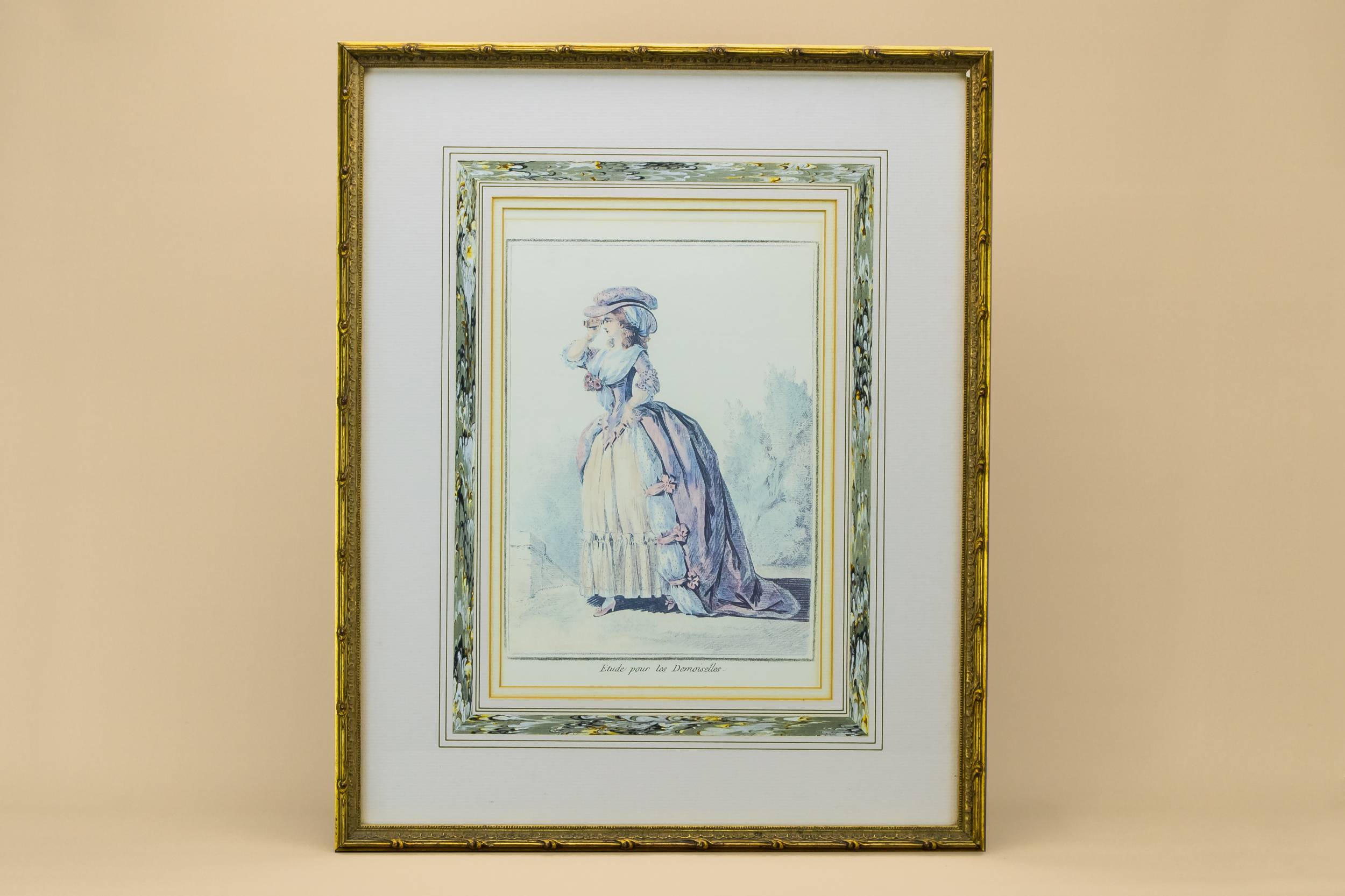 Lady with Binoculars — Study of a lady framed print