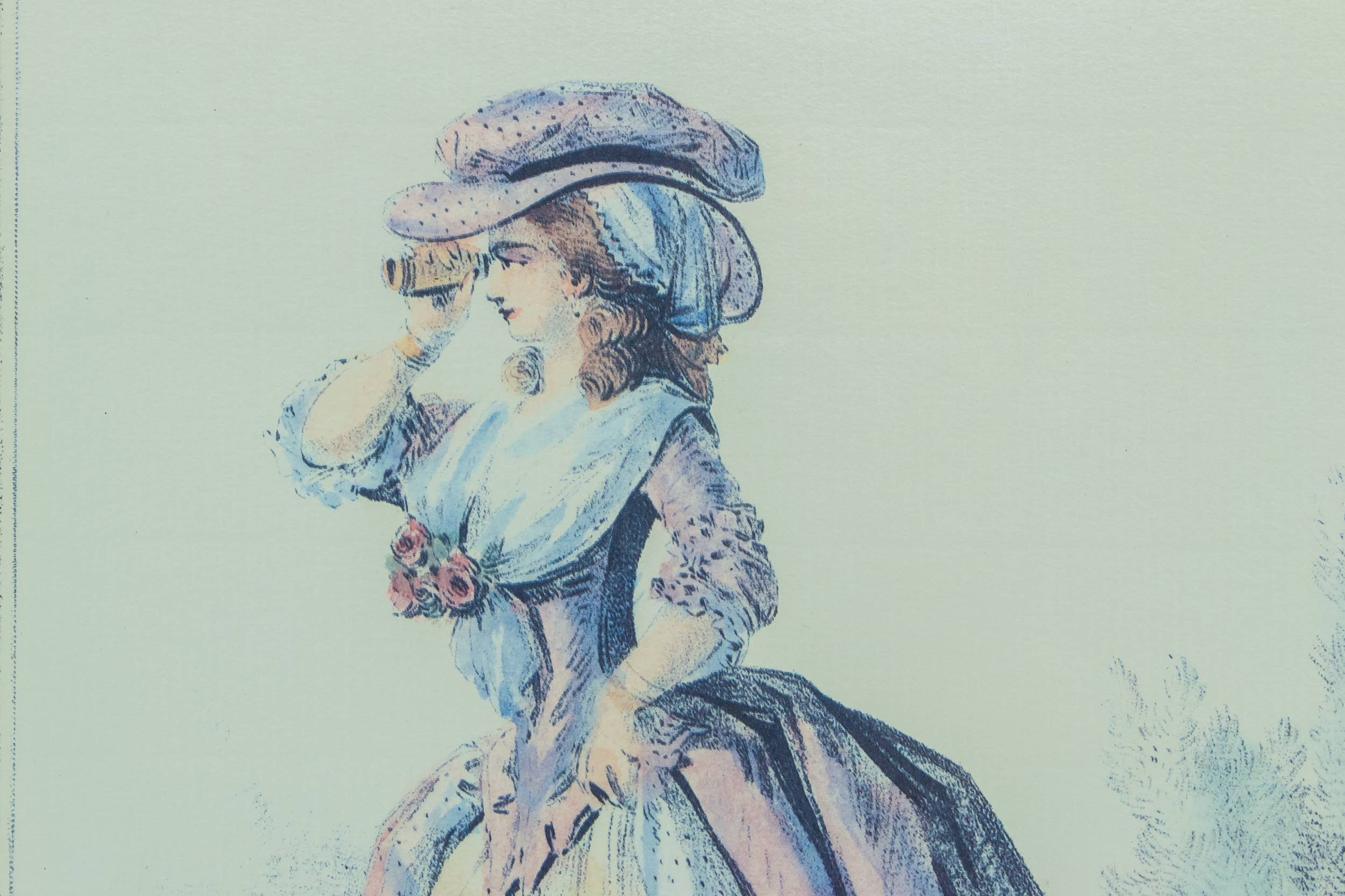 Lady with Binoculars — Study of a lady framed print 3
