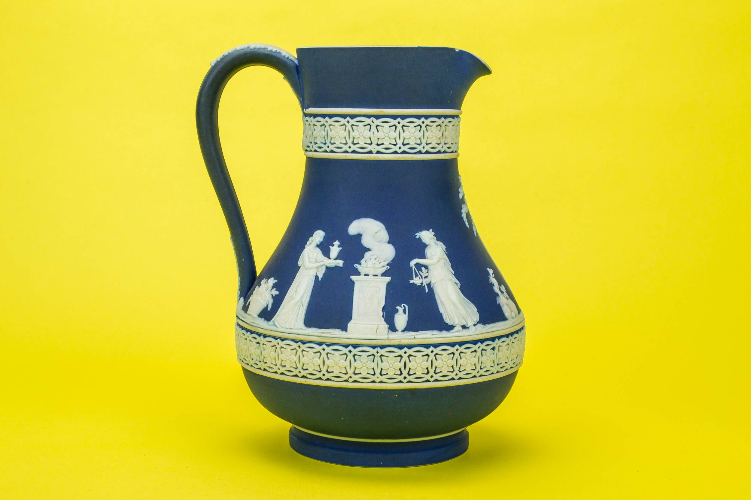 Jasperware Blue and — Jasperware water jug 1