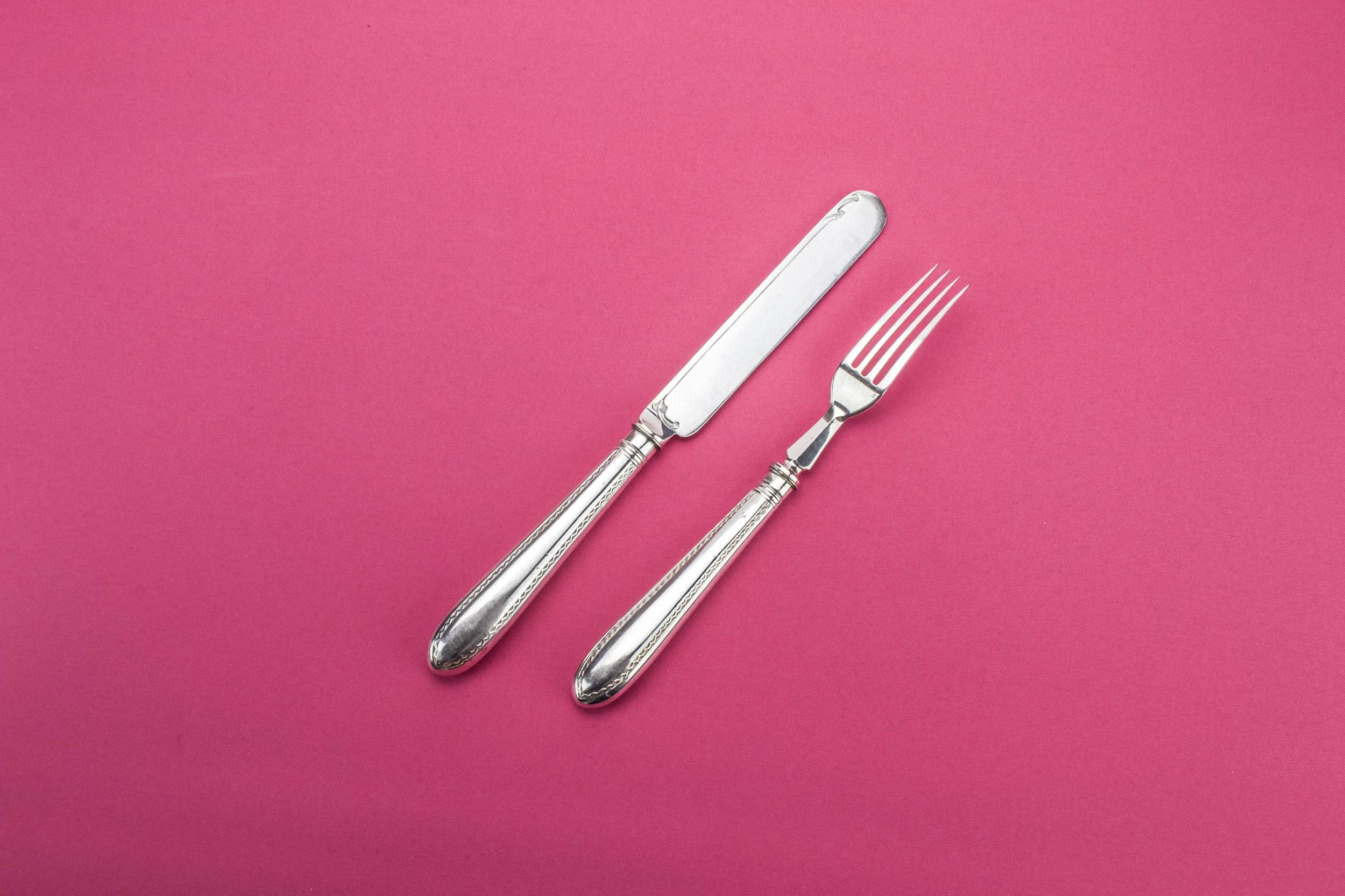 Antique Silver Plated — 6 dinner forks and knives 3