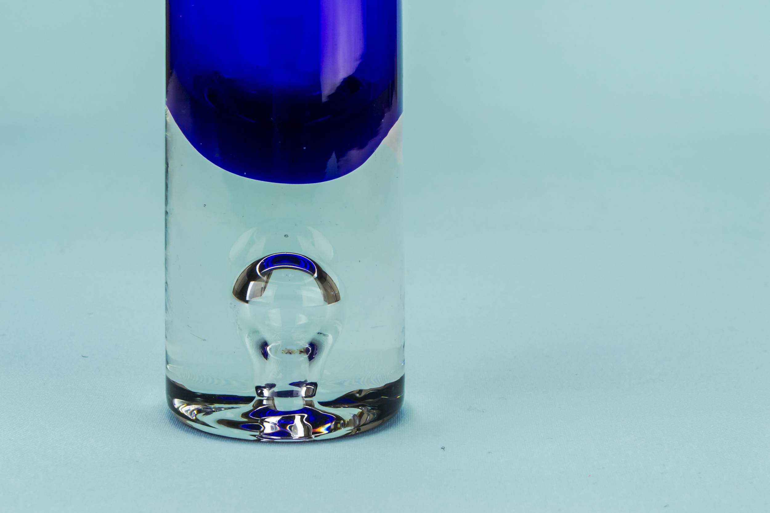 Vintage Glass Minimalist — Tall blue glass vase 1