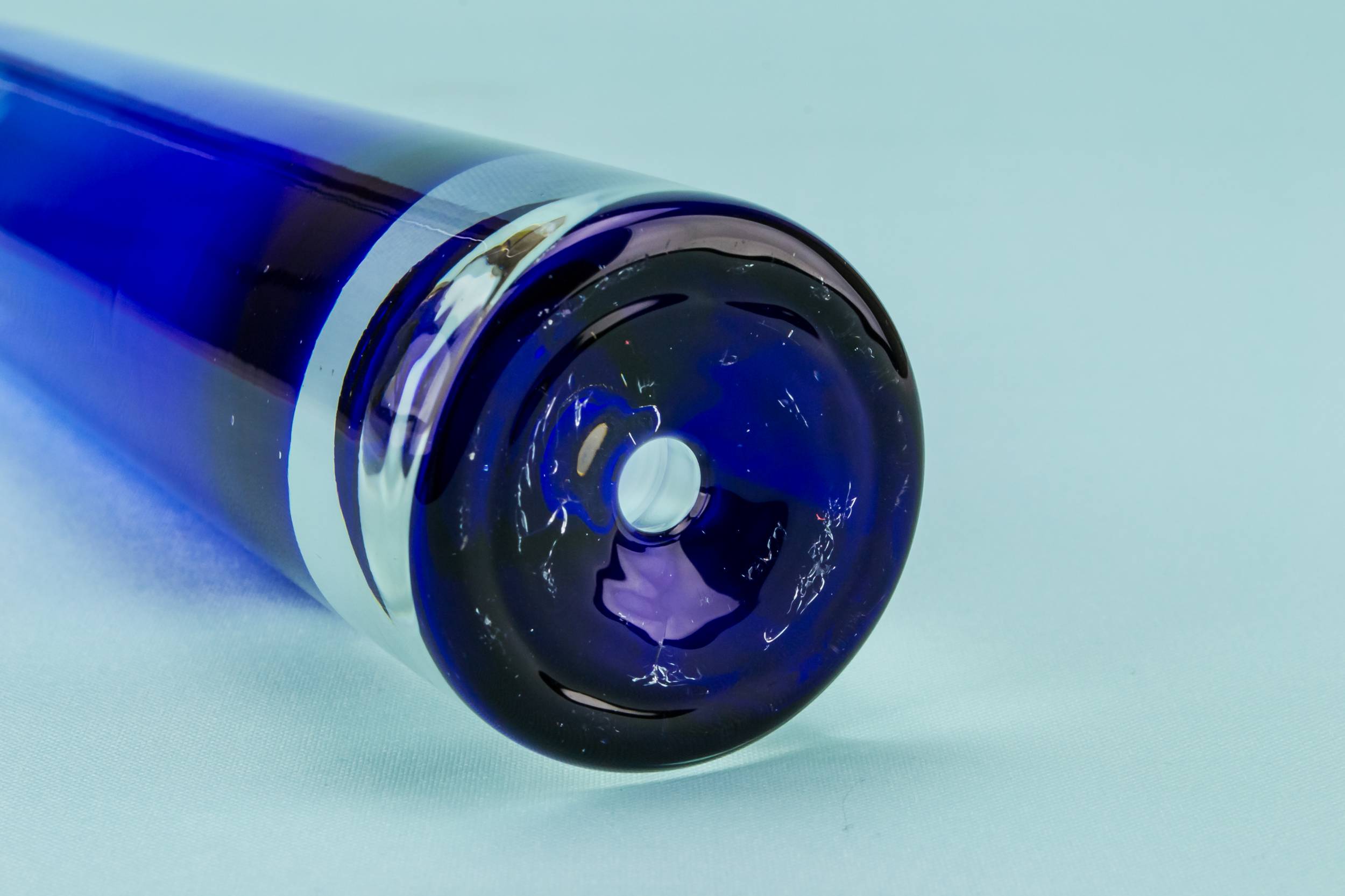 Vintage Glass Minimalist — Tall blue glass vase 2