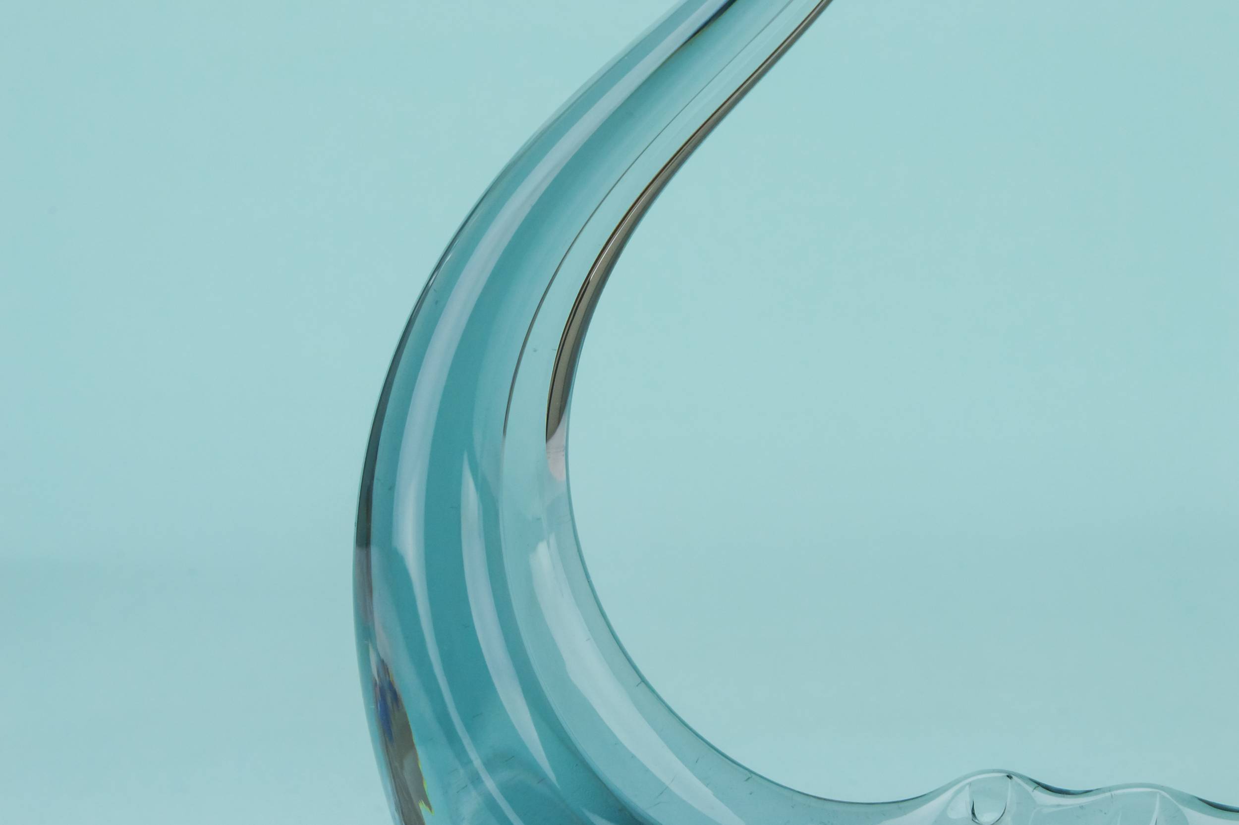 Glass Mid-century Modern — Whitefriars glass swan bowl 3