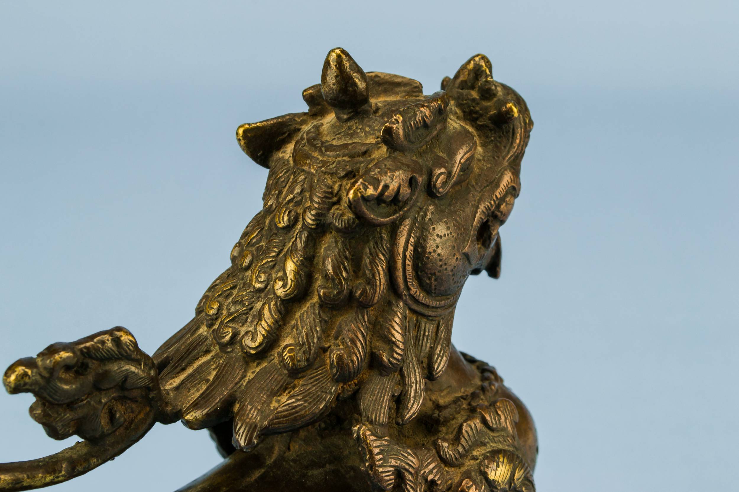 Spectacular Antique Bronze — Tibetan bronze dog sculpture 2