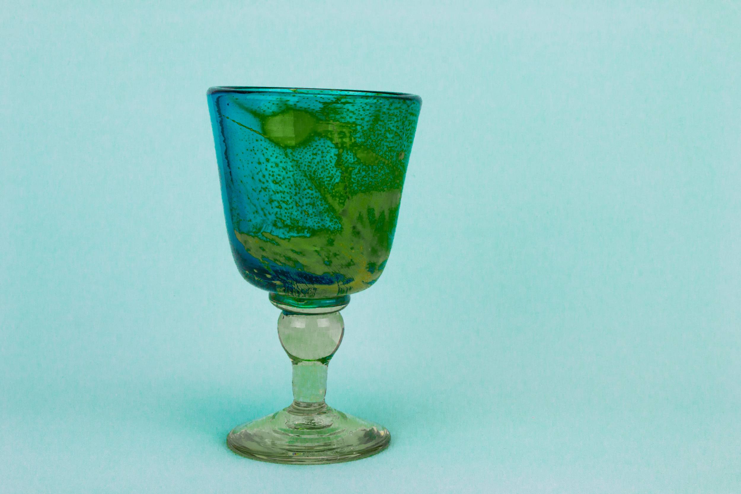 Green Vintage Mottled — Green Mdina beer glass 3
