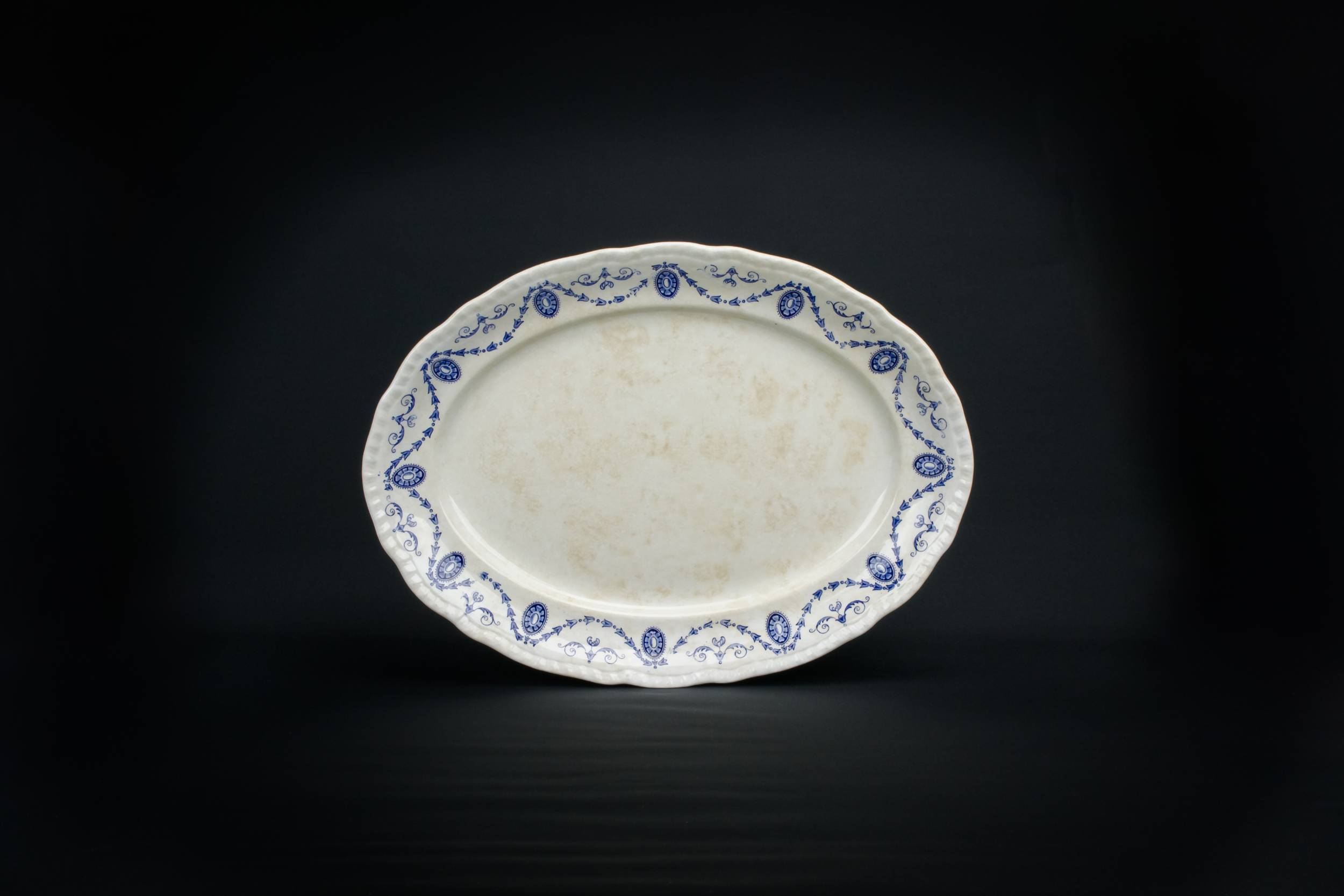 Blue And White — Large blue and white platter