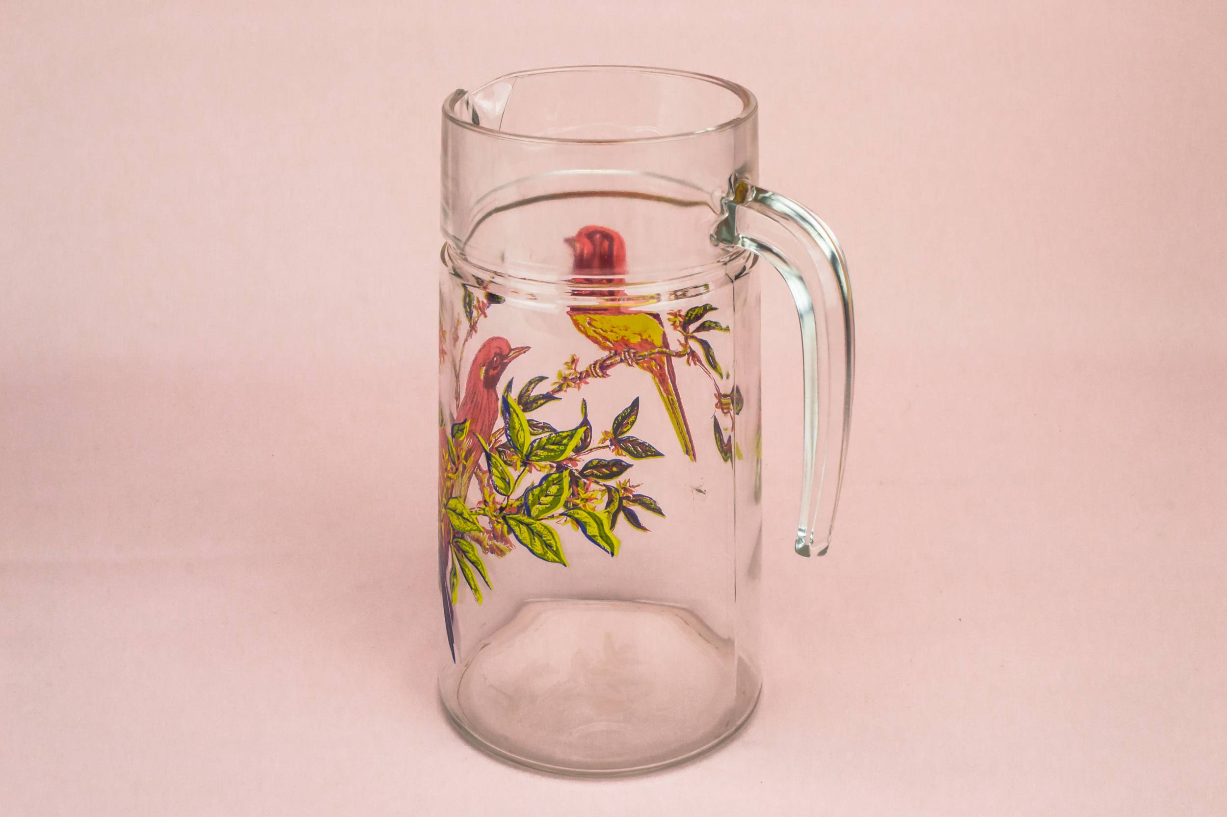 Vintage Charming Milk — Pimms red birds glass jug 4