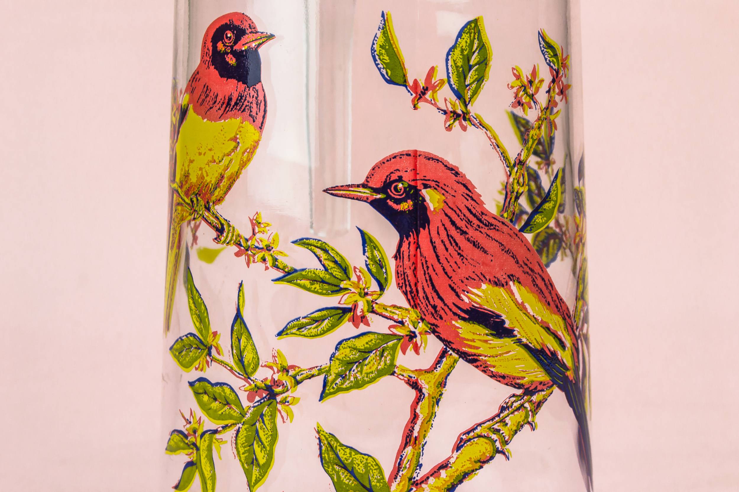 Vintage Charming Milk — Pimms red birds glass jug 3
