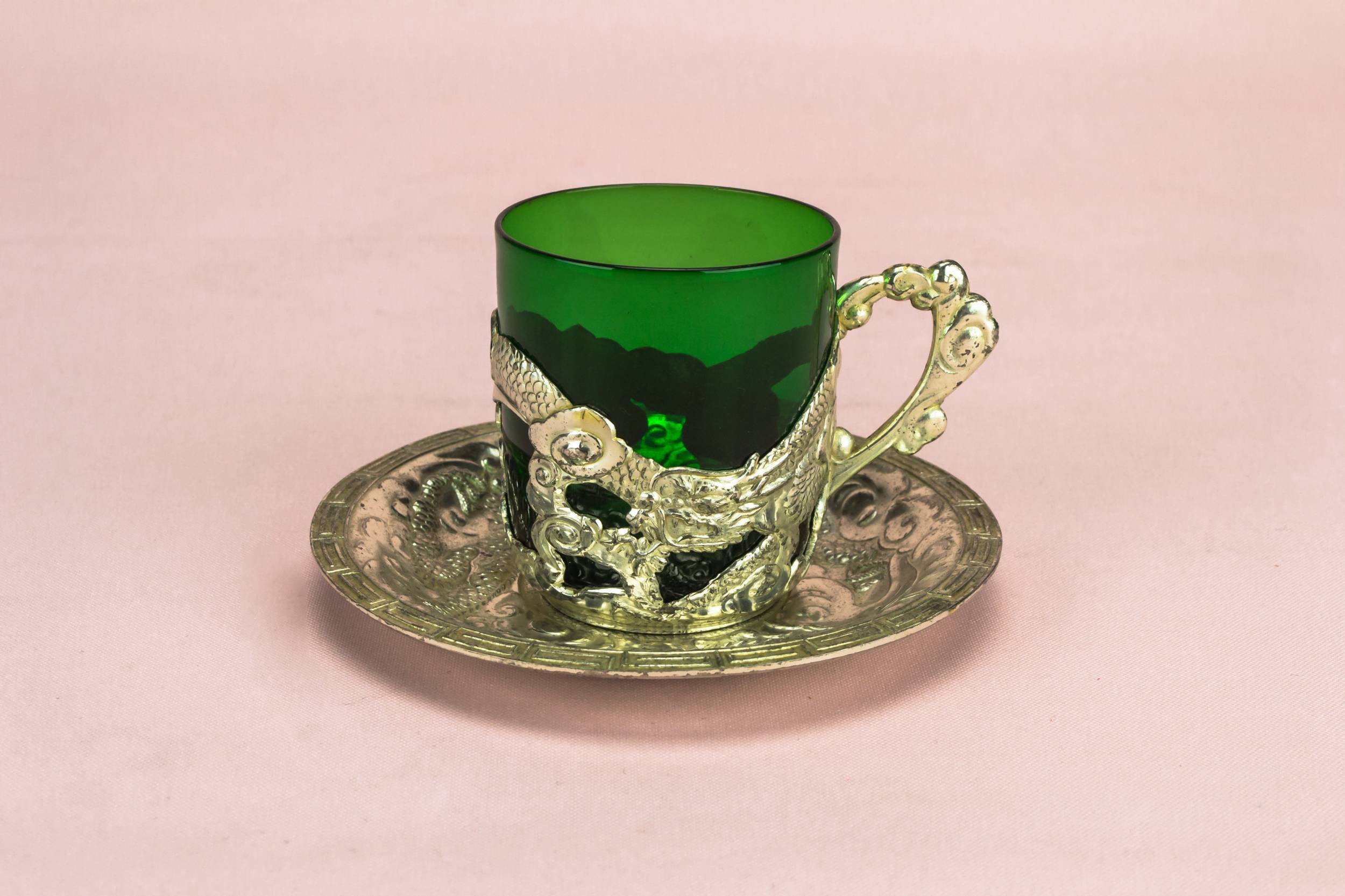 Persons Retro Silver — 6 green dragon coffee cups