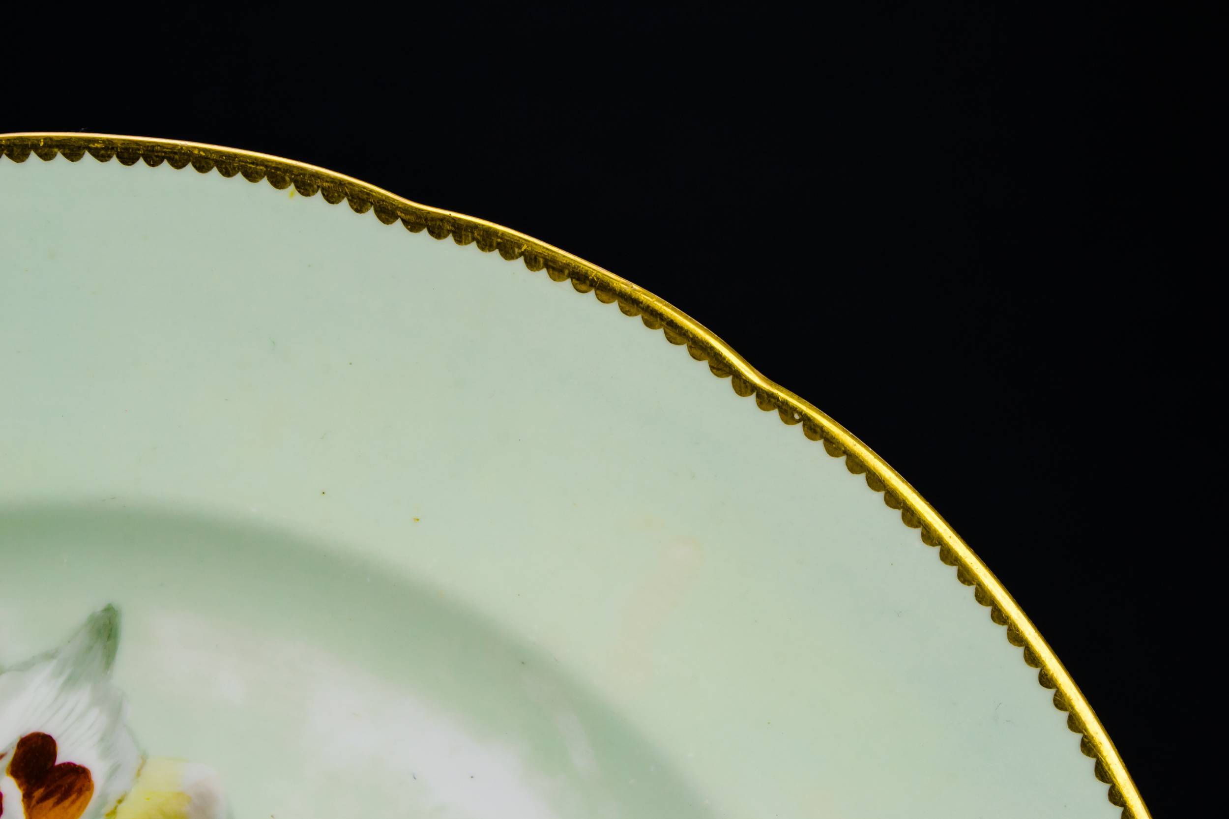 Porcelain Antique Minton — Rare orchid dinner plate 1