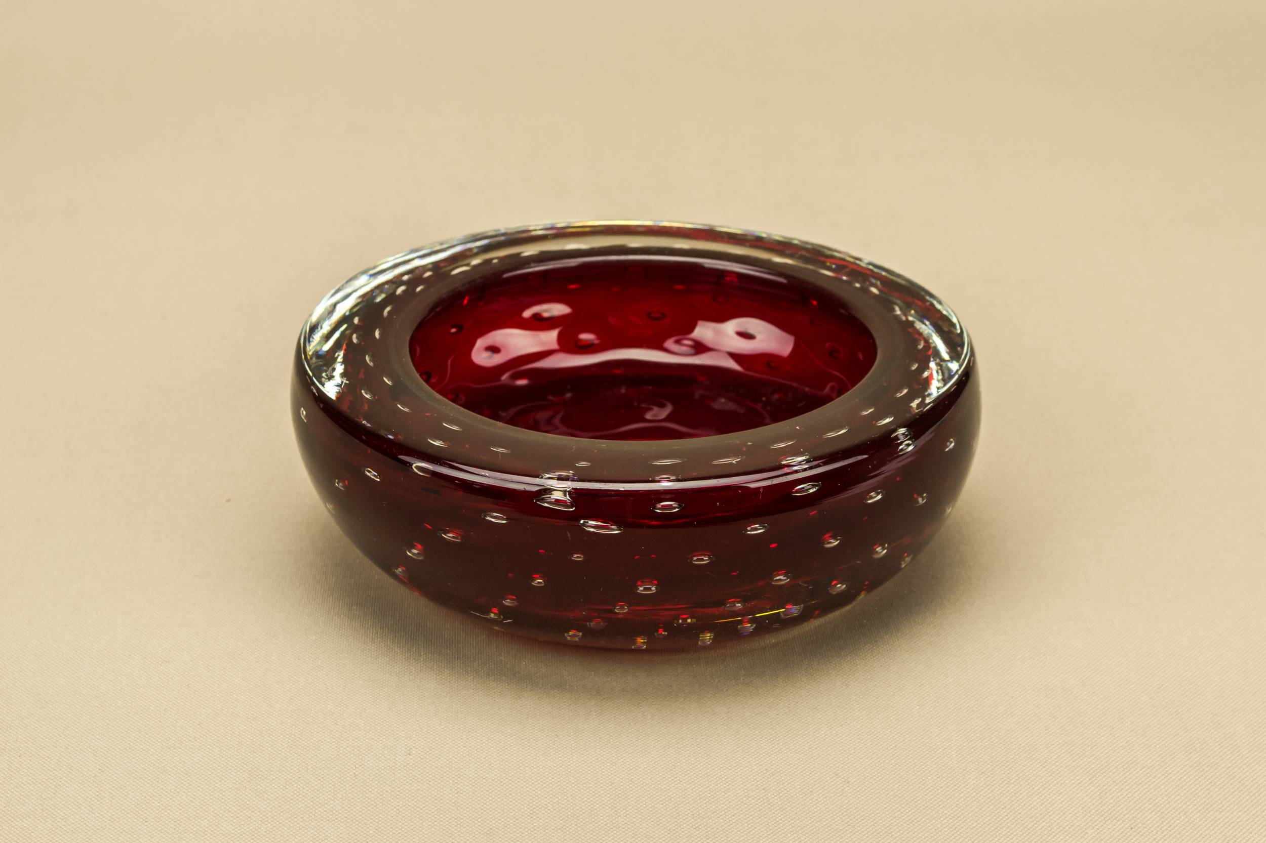 Ruby Red Bubble — Whitefriars red glass bowl