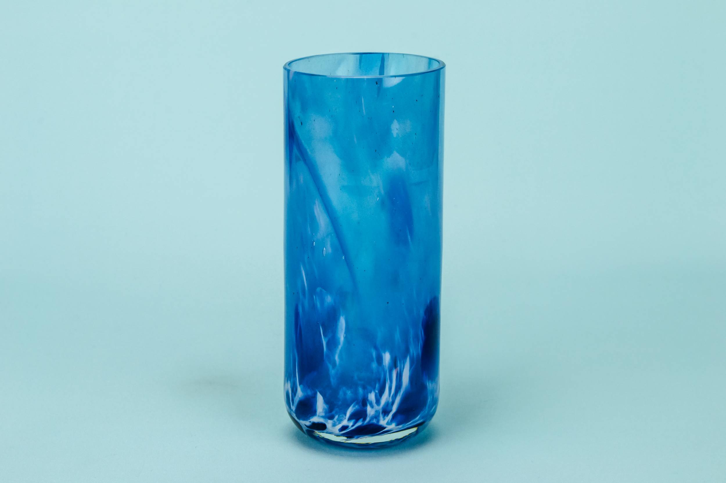 Retro Elegant VASE — Small blue glass vase
