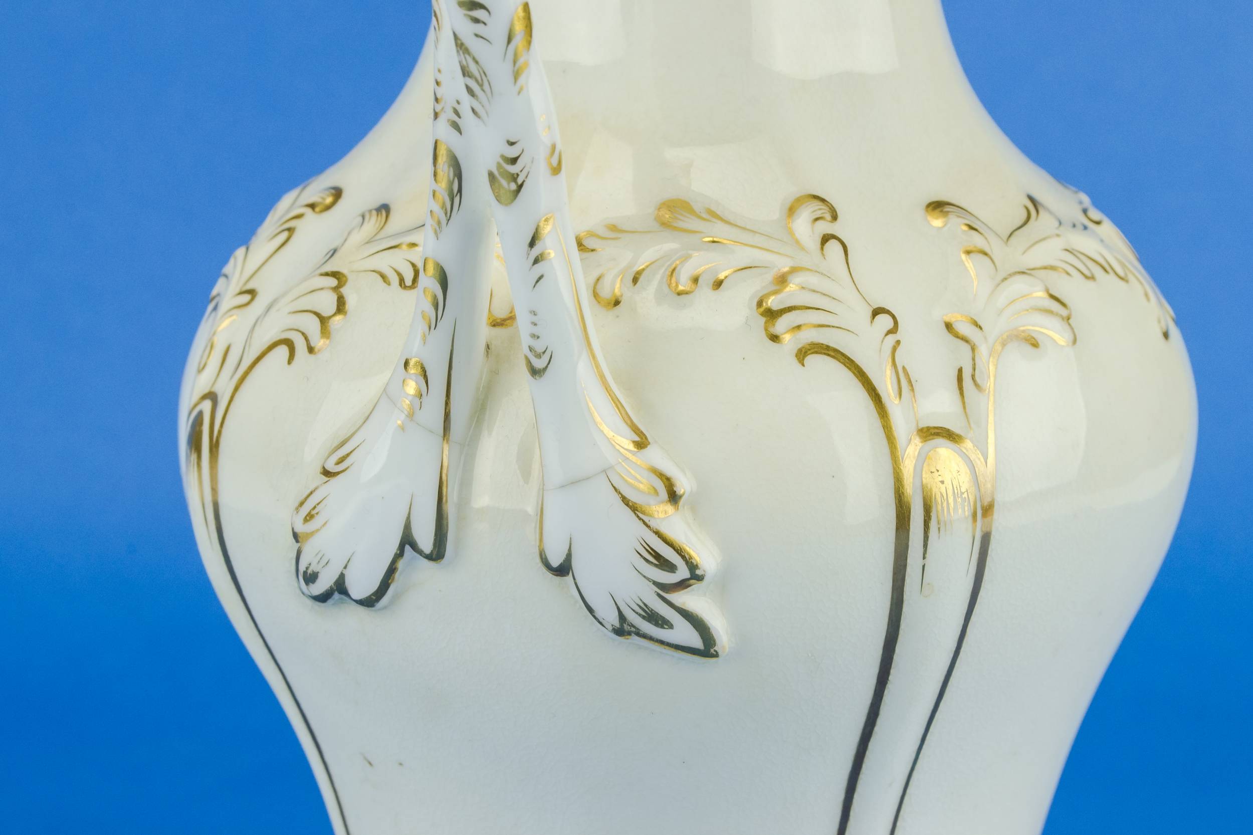 Opulent Antique VASE — White and gold flower jug 2