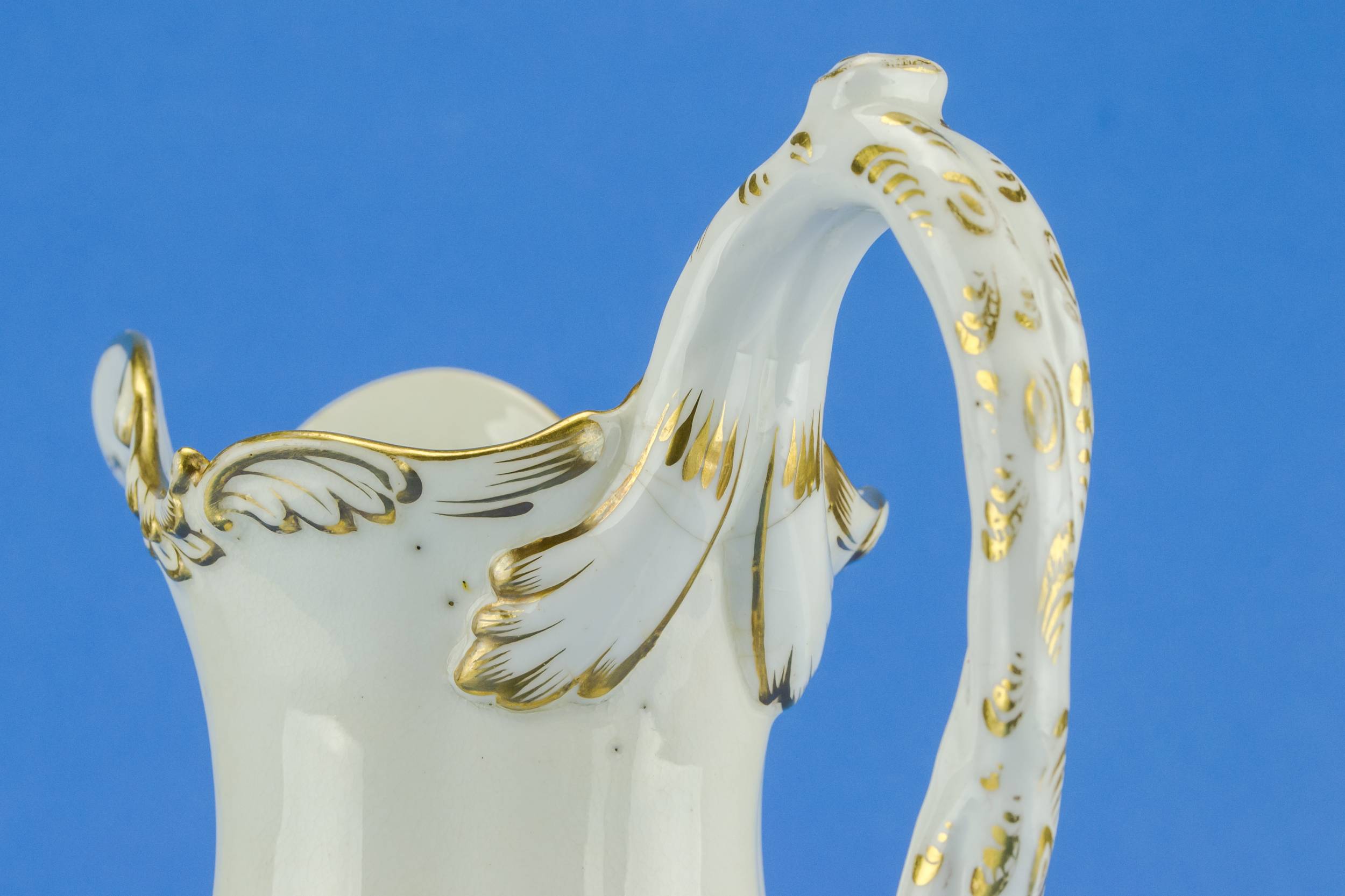 Opulent Antique VASE — White and gold flower jug 3