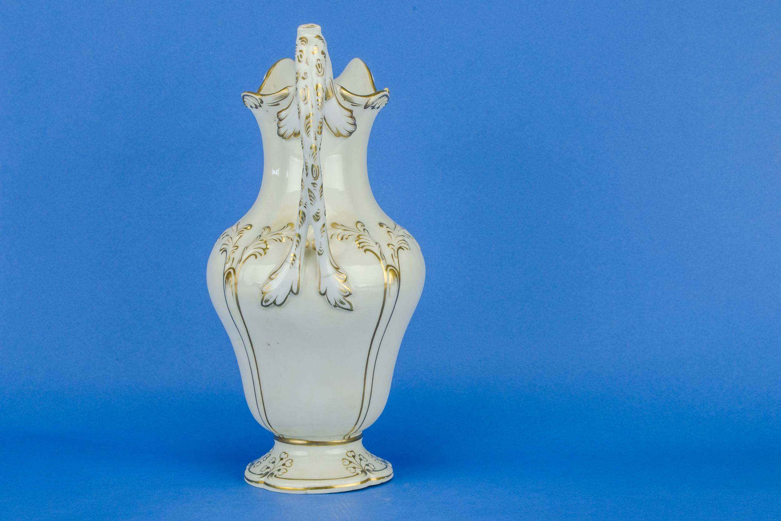 Opulent Antique VASE — White and gold flower jug 4