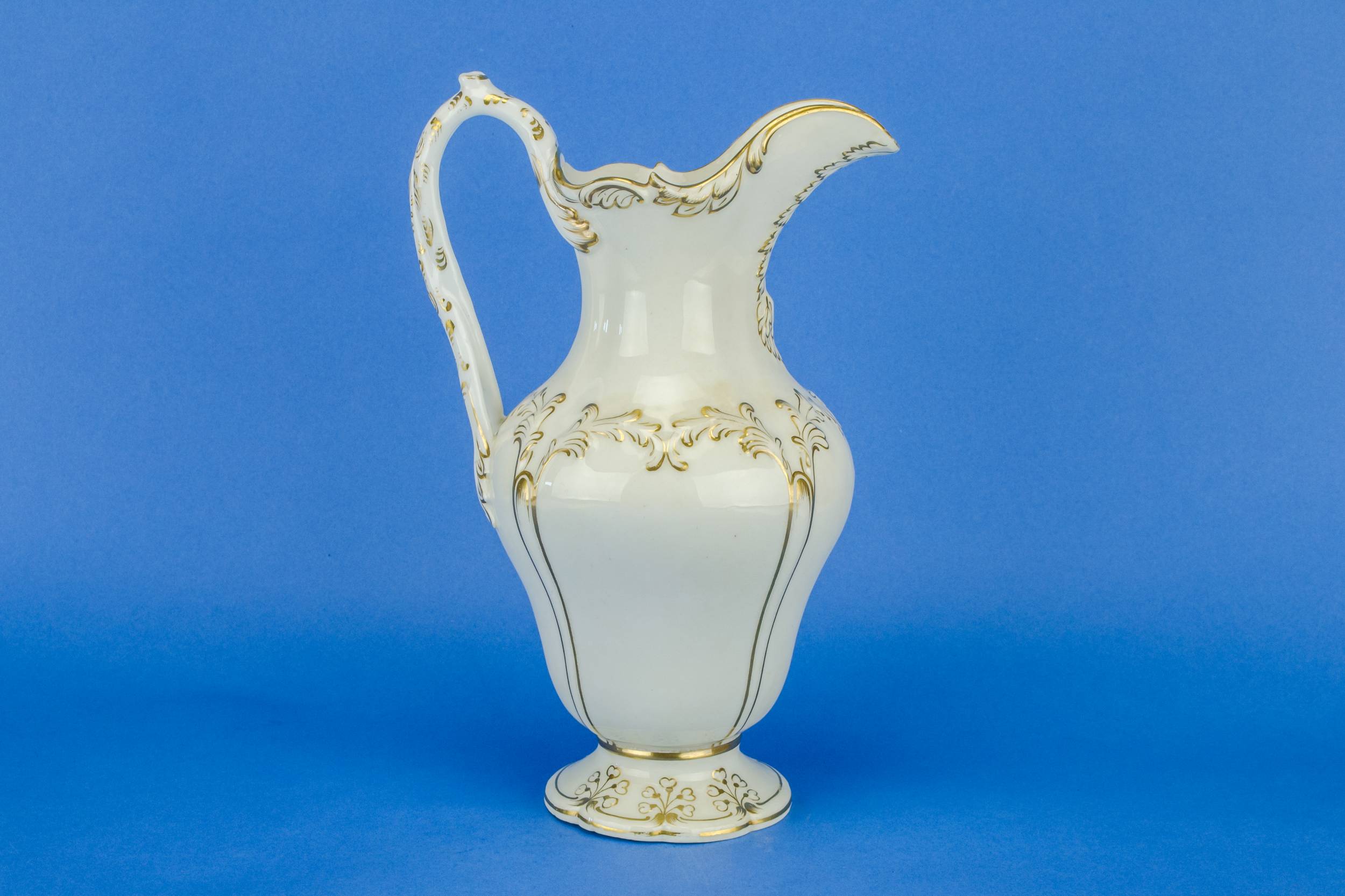 Opulent Antique VASE — White and gold flower jug