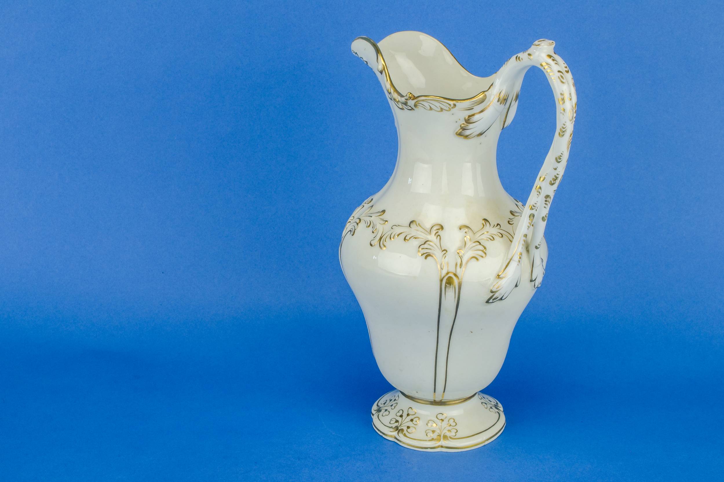 Opulent Antique VASE — White and gold flower jug 5