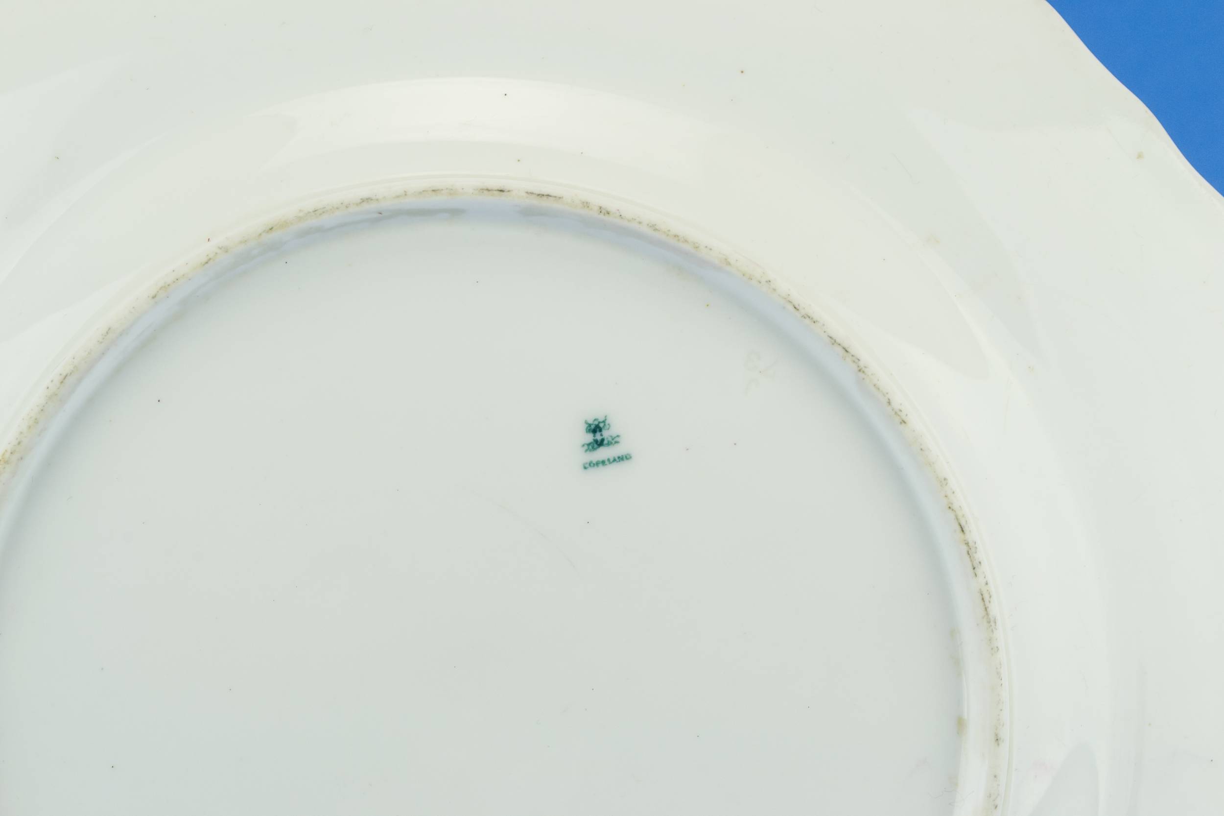 Porcelain Antique CAKE — Copeland crimson cake plate 2