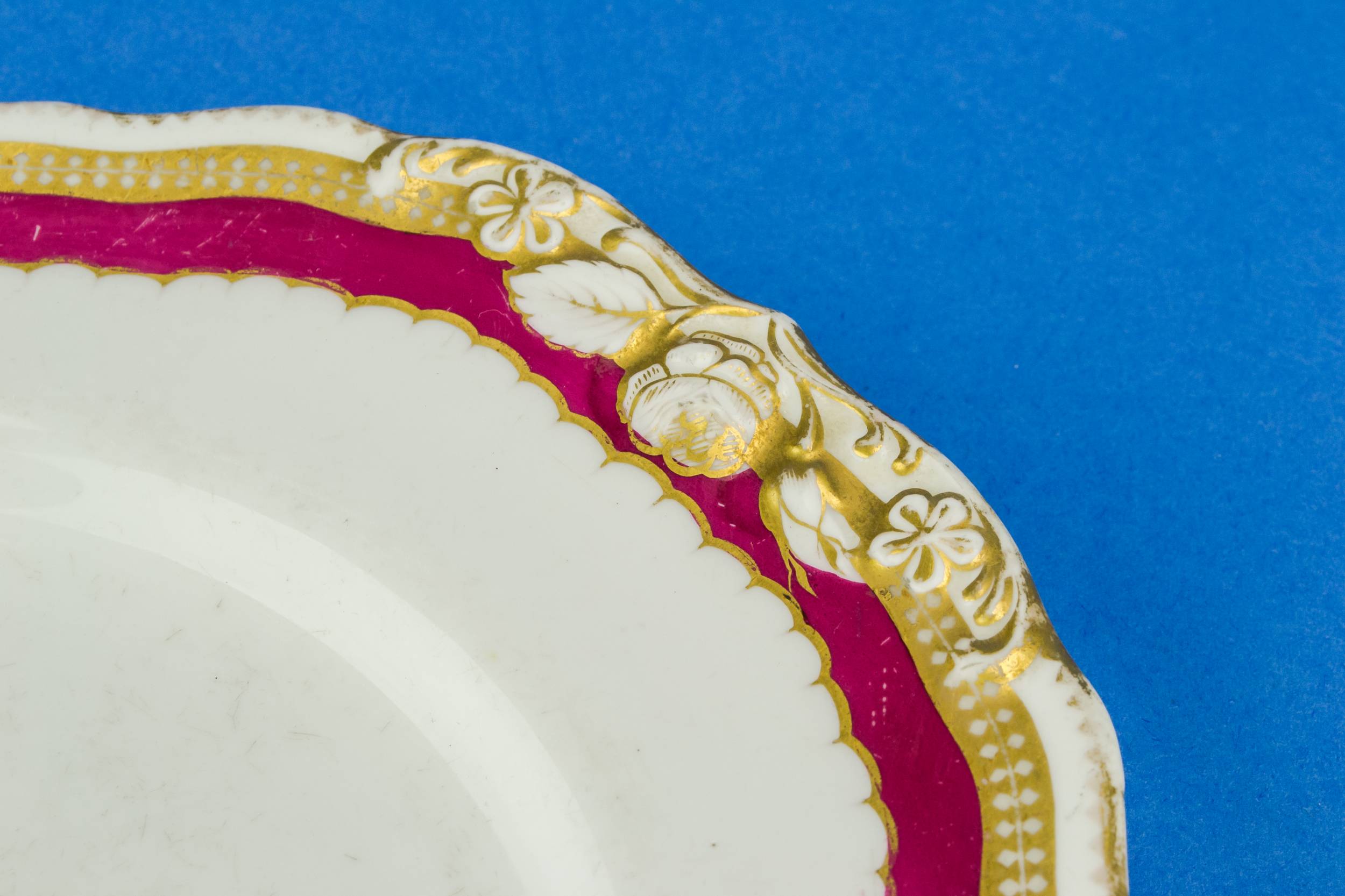 Porcelain Antique CAKE — Copeland crimson cake plate 1