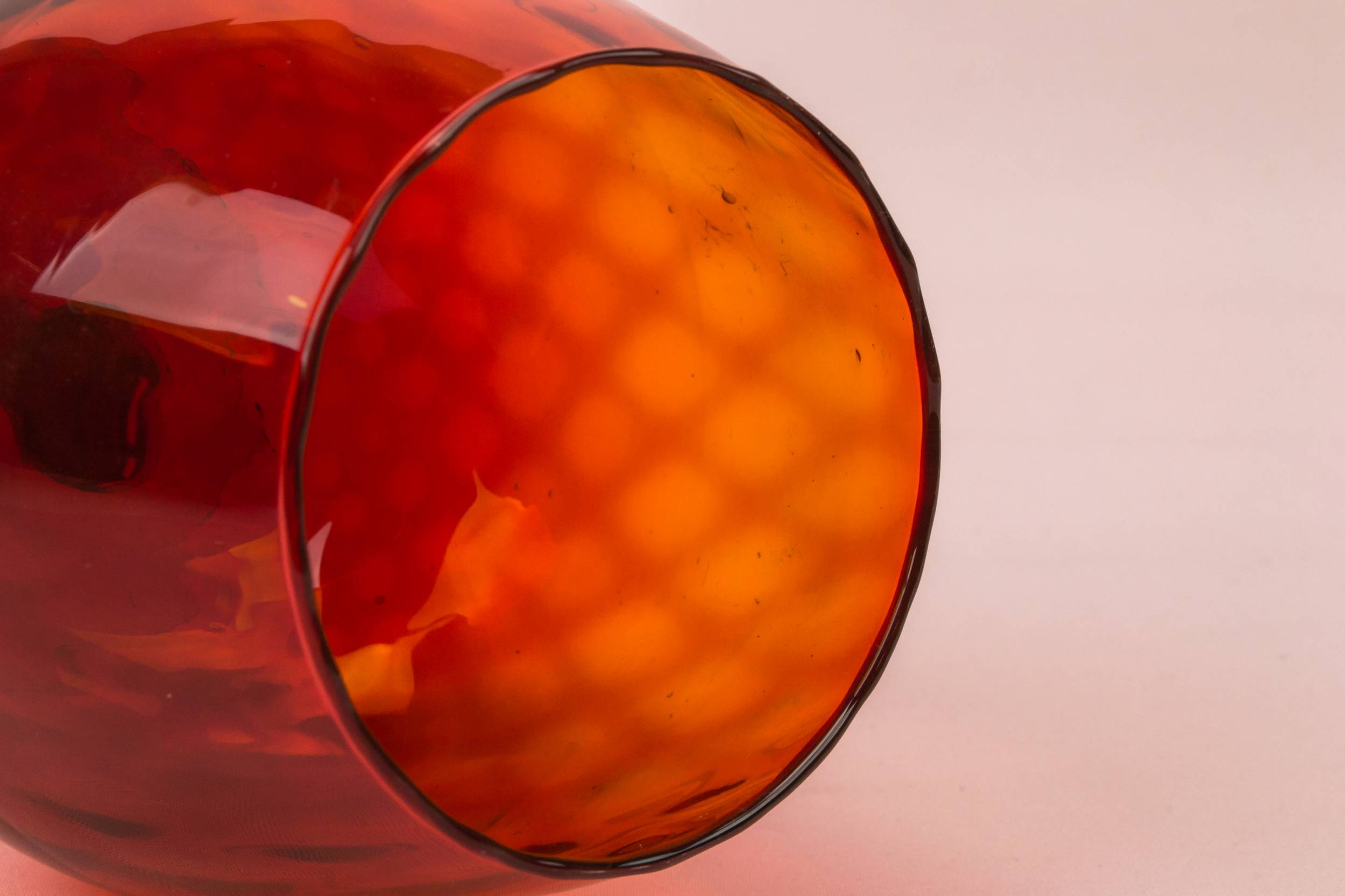 Modernist Bold Honeycomb — Orange glass vase 3