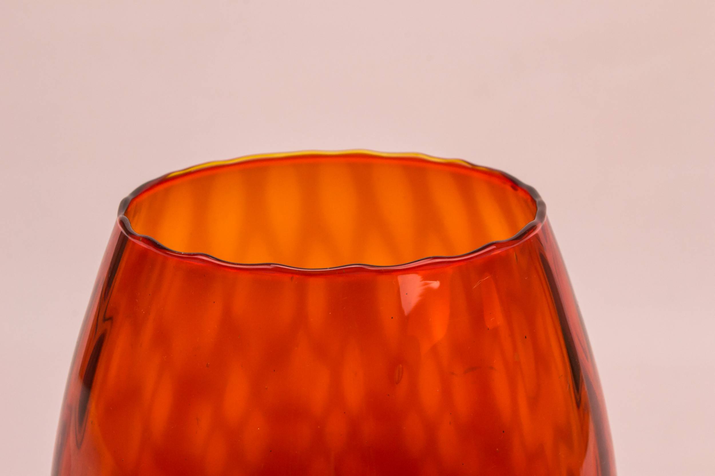 Modernist Bold Honeycomb — Orange glass vase 4