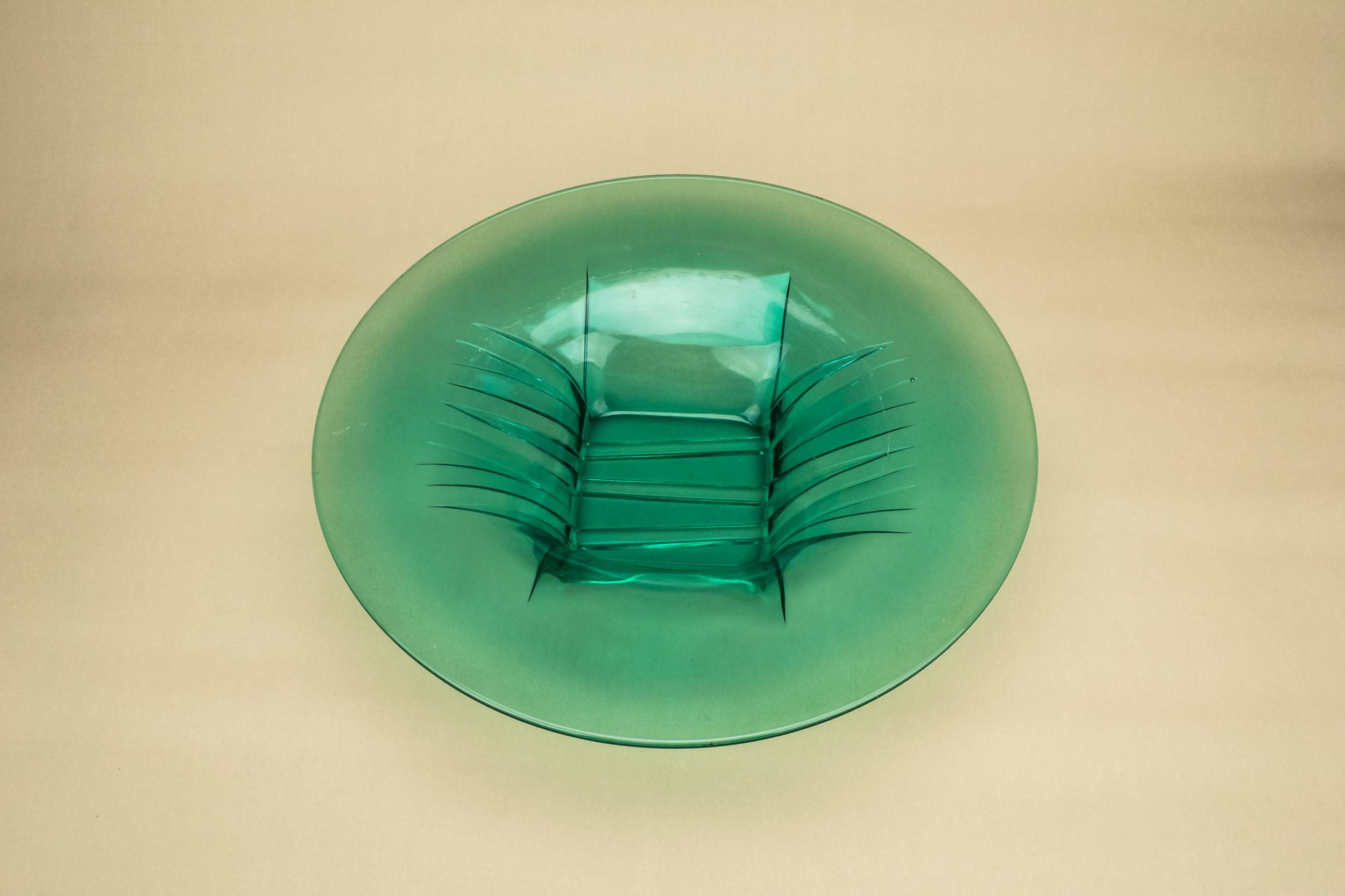 Modernist Stylish Stripes — Large green glass bowl 2